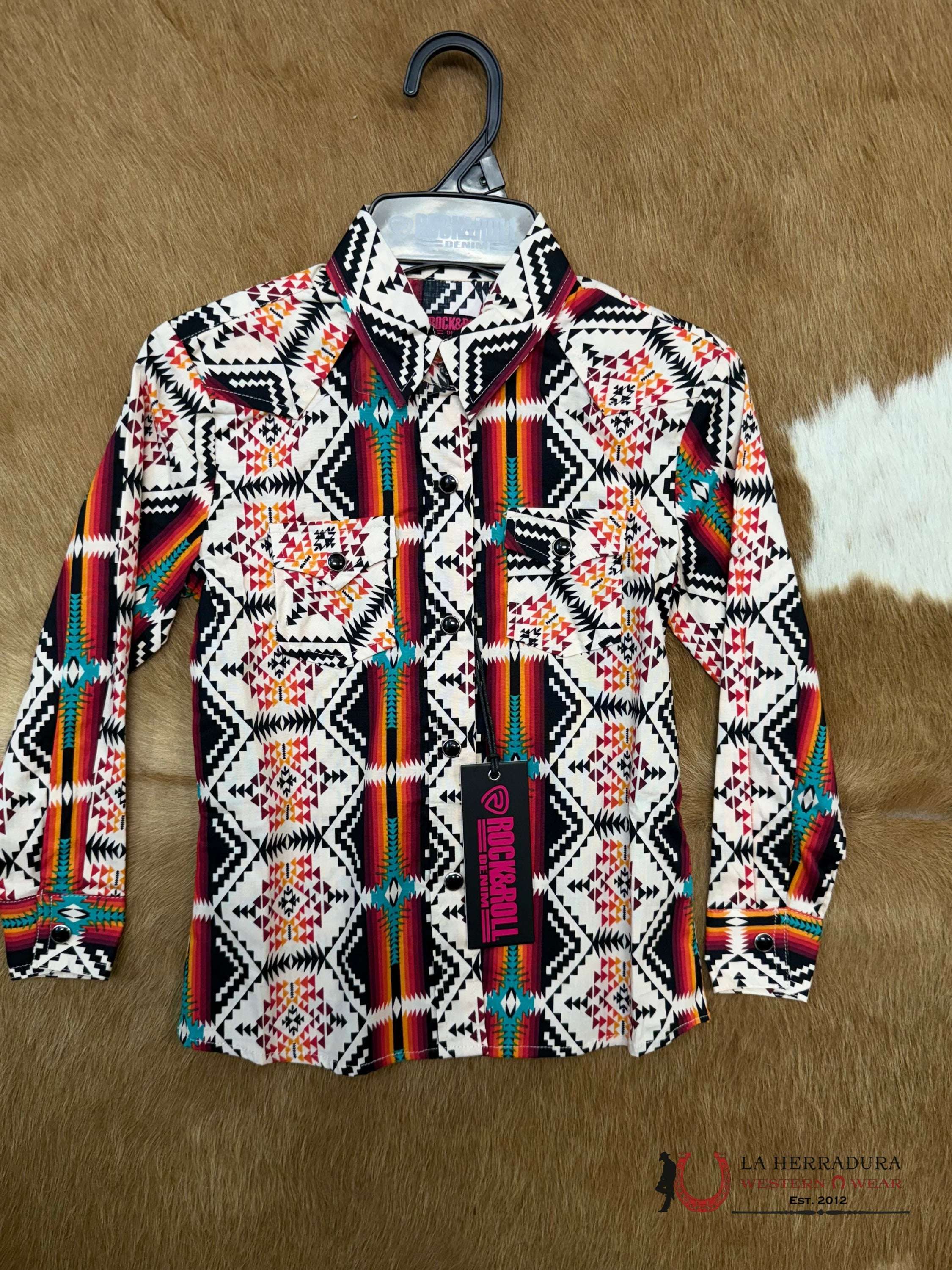 ROCK&ROLL KIDS -GIRLS NATURAL GEO STRIPE SNAP RRGSOSRZ0Z NIÑOS