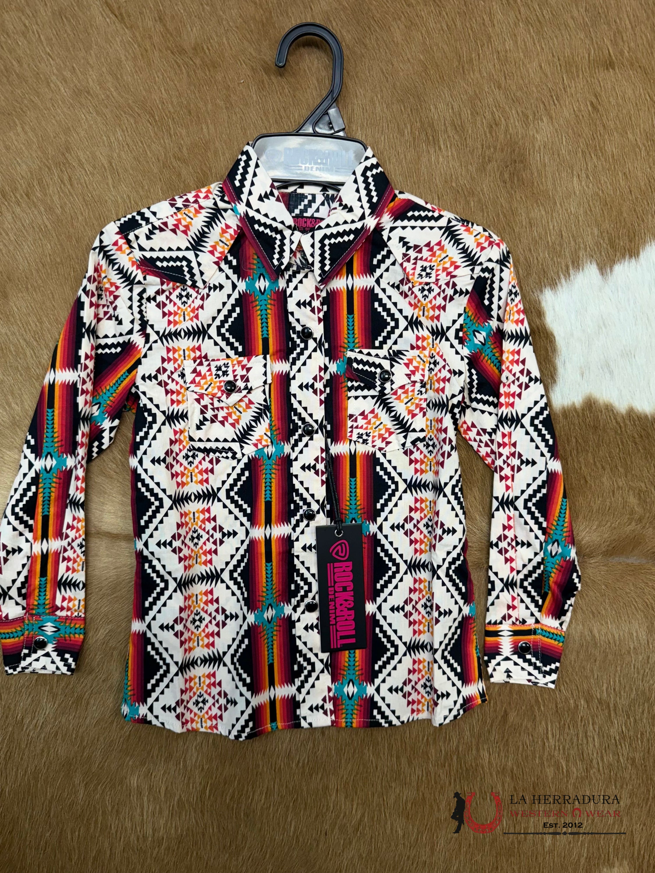 ROCK&ROLL KIDS -GIRLS NATURAL GEO STRIPE SNAP RRGSOSRZ0Z NIÑOS