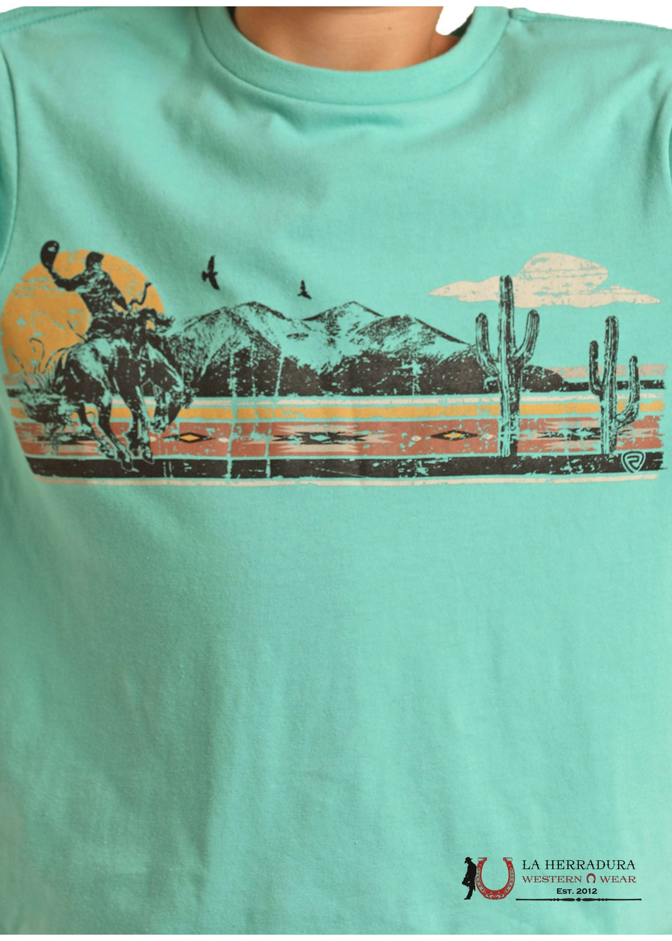 ROCK&ROLL KIDS TSHIRT -BOYS TURQUOISE RR GRAPHIC TEE SS RRBT21R12K NIÑOS