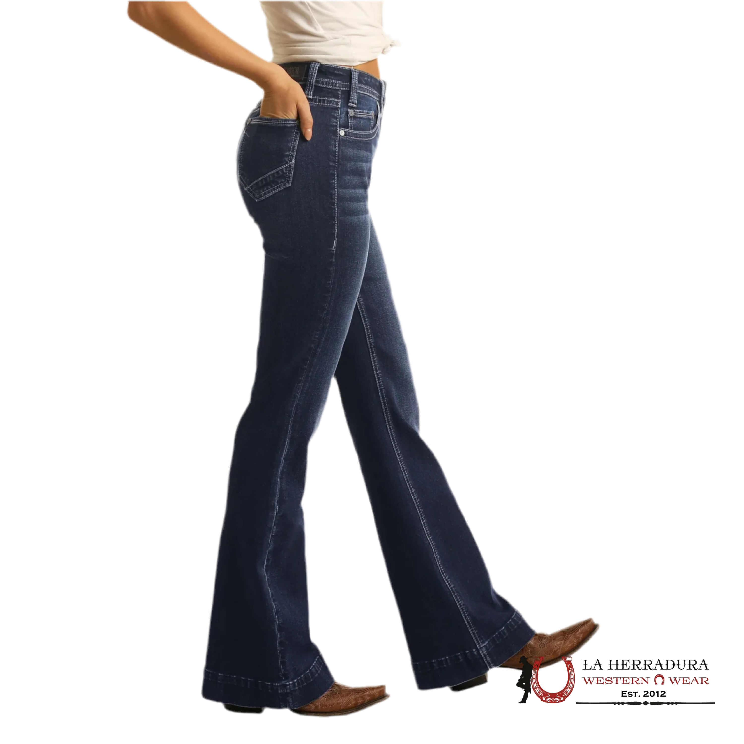 Rock&Roll Light Navy Juniors High Rise Trouser Jeans Women