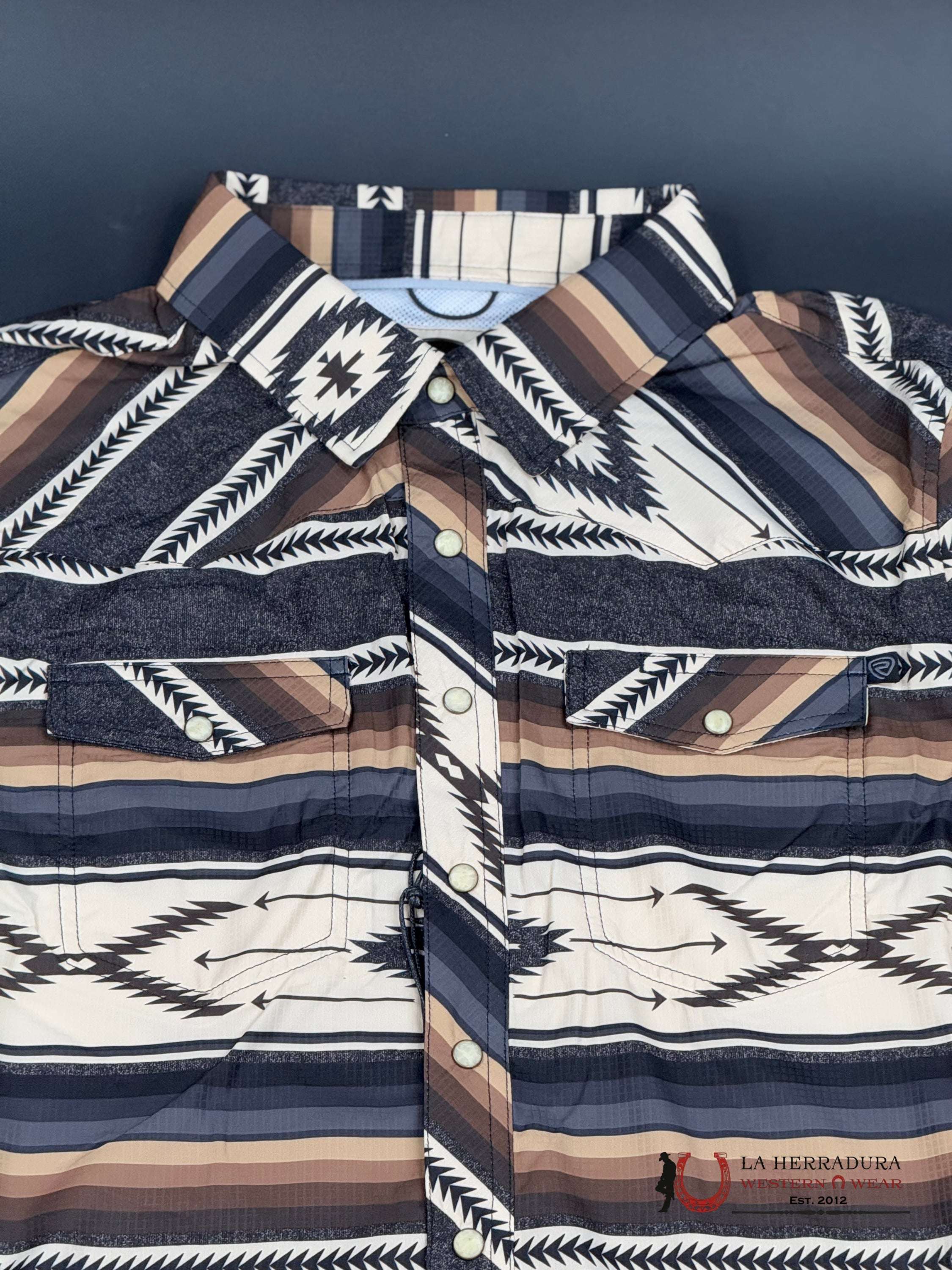 Rock&Roll Long Sleeve Charcoal Aztec Brown Ropa Hombres
