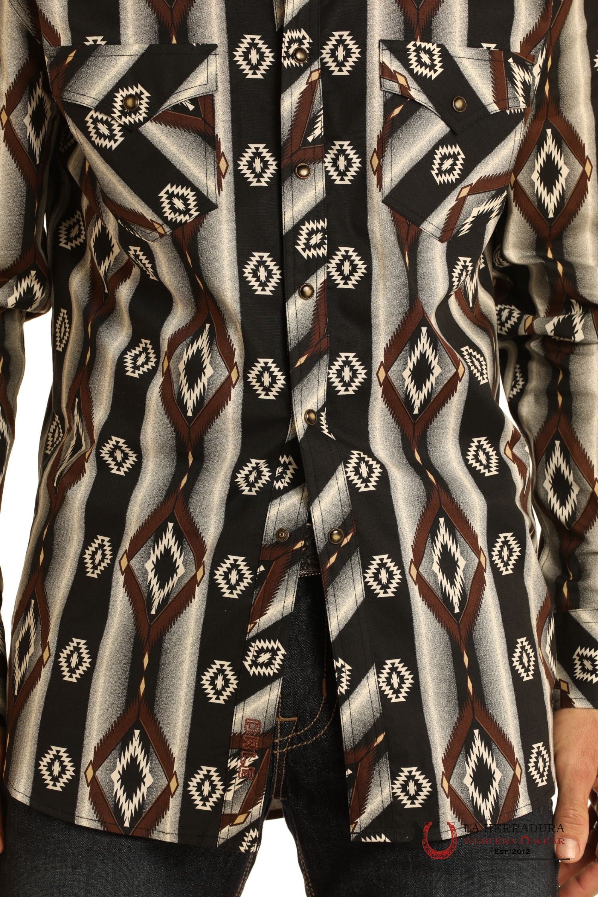 Rock&Roll Long Sleeve Aztec Brown/Black Ropa Hombres
