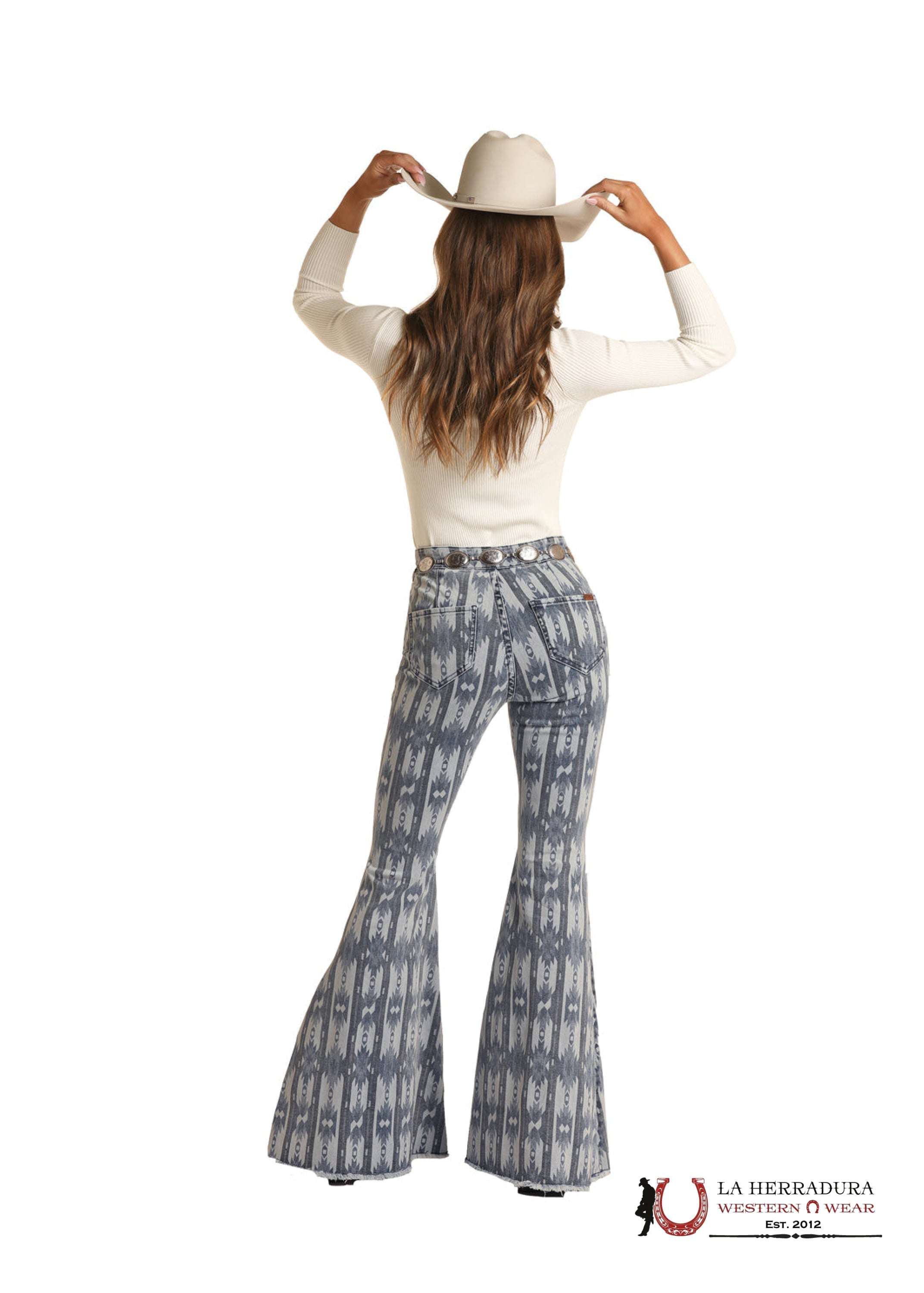 ROCK&ROLL MEDIUM WASH BUTTON BELL BLUE RRWD7PRZRF ROCK&ROLL JEANS WOMEN