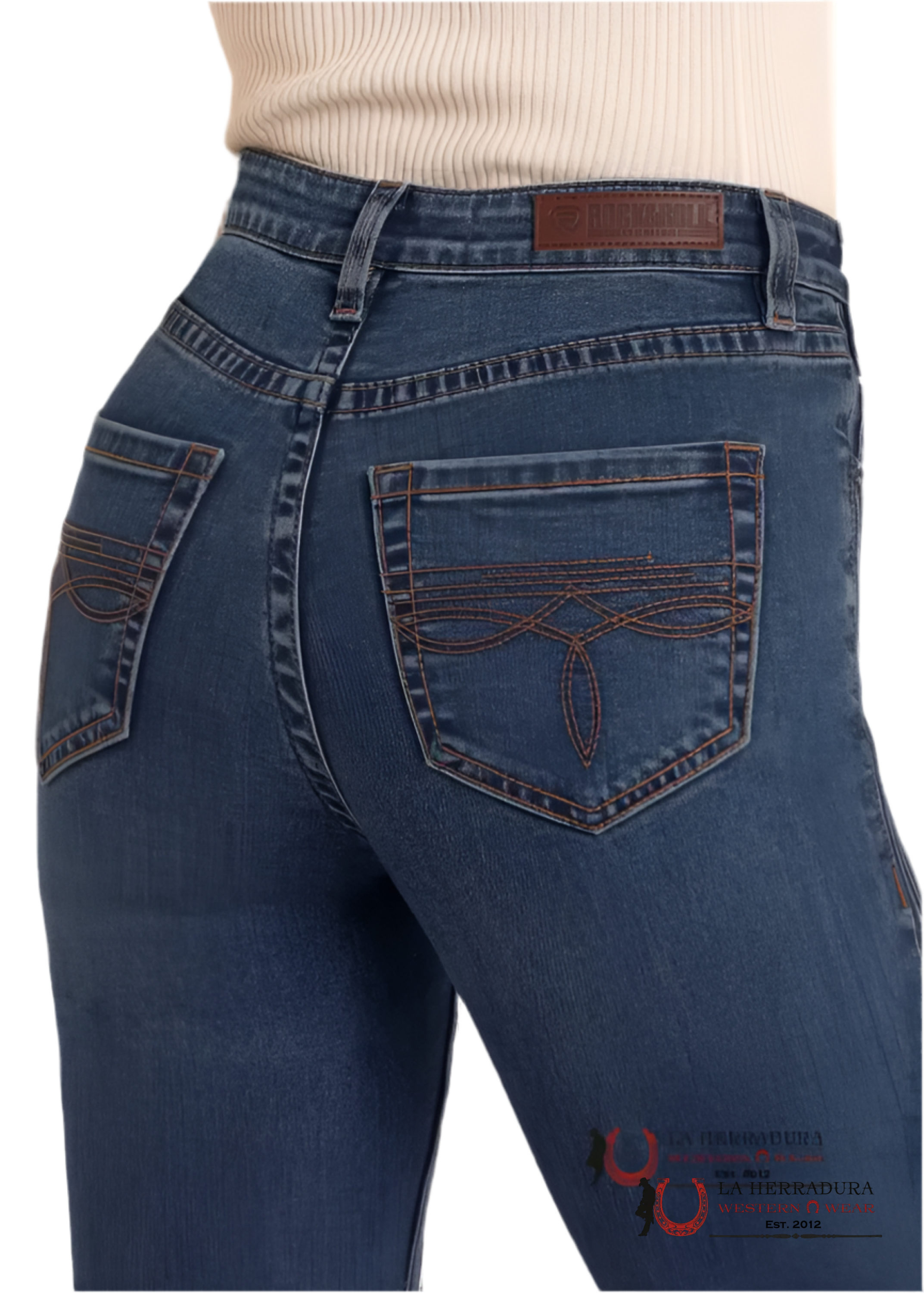 Rock&Roll Medium Wash Hr Boot W Side Seam Jeans Women