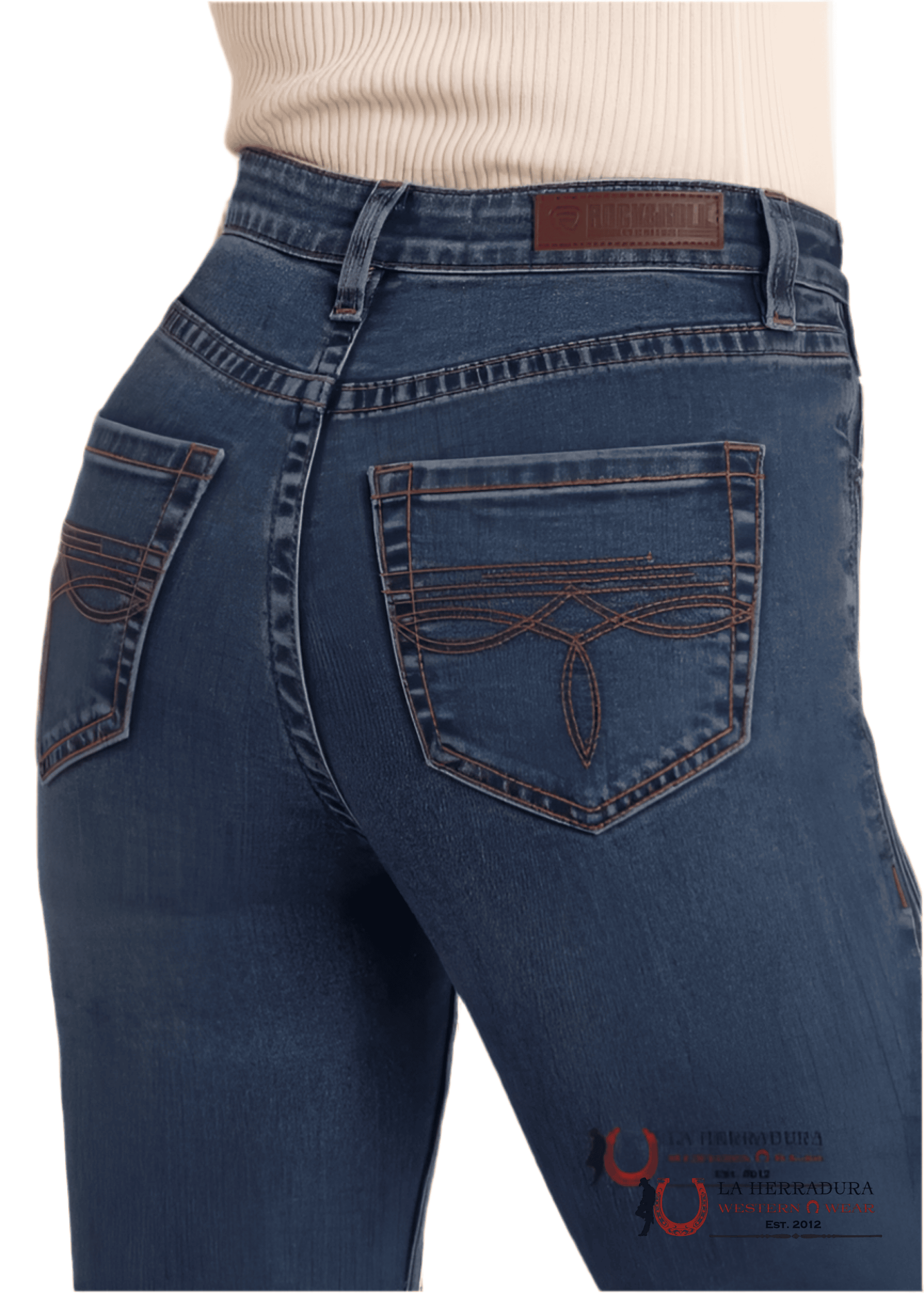 Rock&Roll Medium Wash Hr Boot W Side Seam Jeans Women