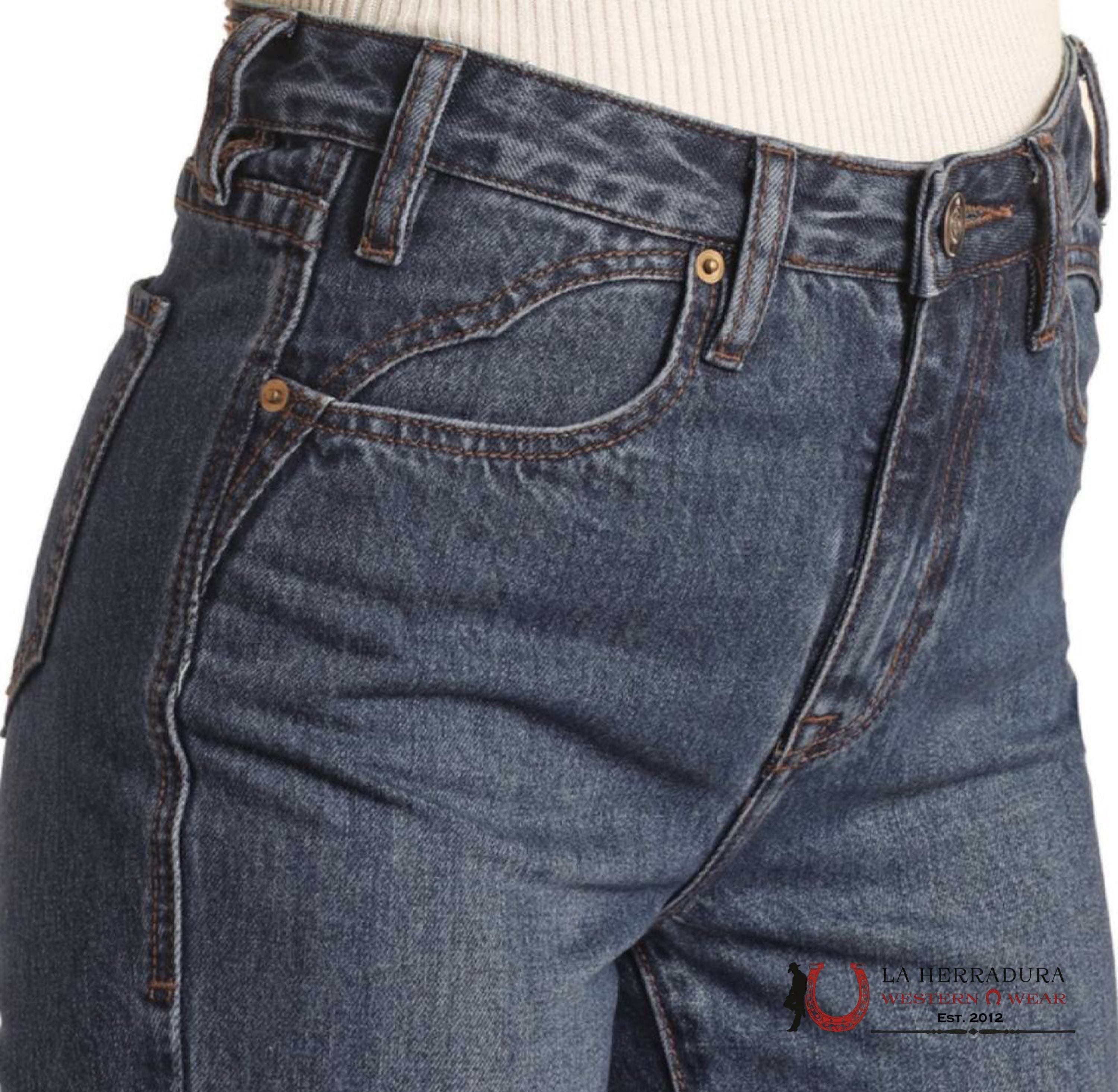 ROCK&ROLL MEDIUM WASH ROCKET DETAIL HIGH RISE BOOT BW4HD02974 ROCK&ROLL JEANS WOMEN