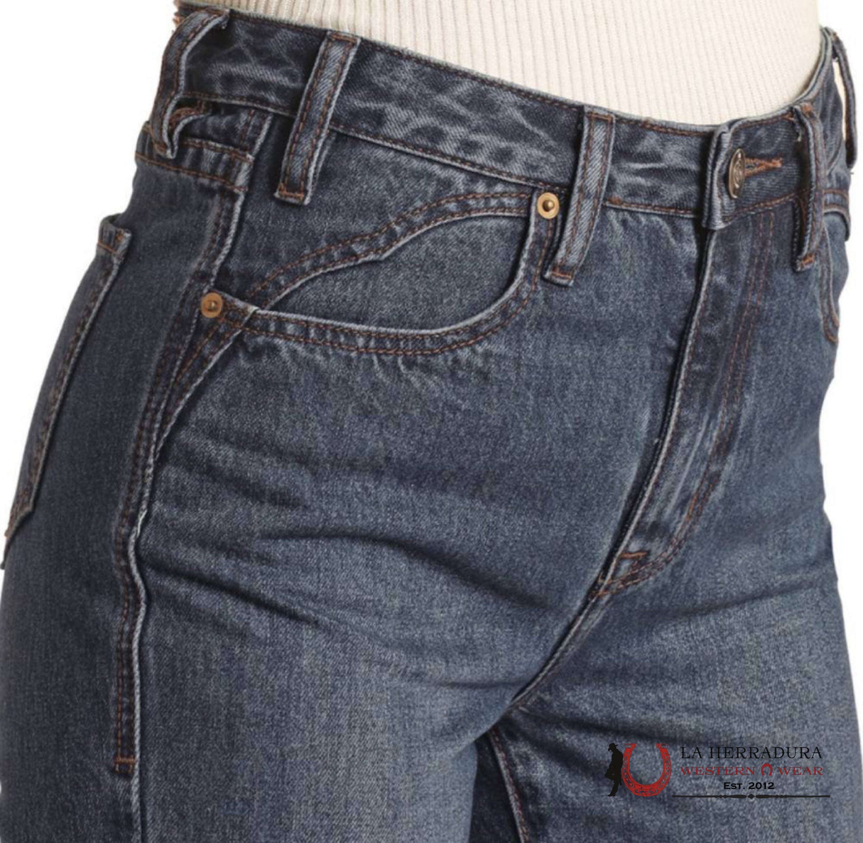 ROCK&ROLL MEDIUM WASH ROCKET DETAIL HIGH RISE BOOT BW4HD02974 ROCK&ROLL JEANS WOMEN