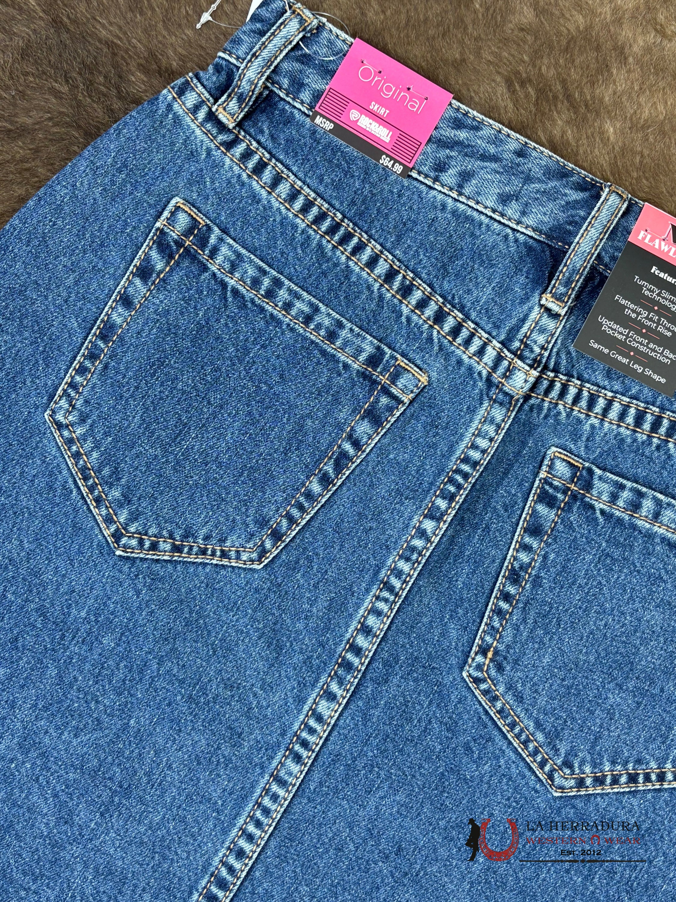 Rock&Roll Medium Wash Studded Skirt Women ROPA MUJERES