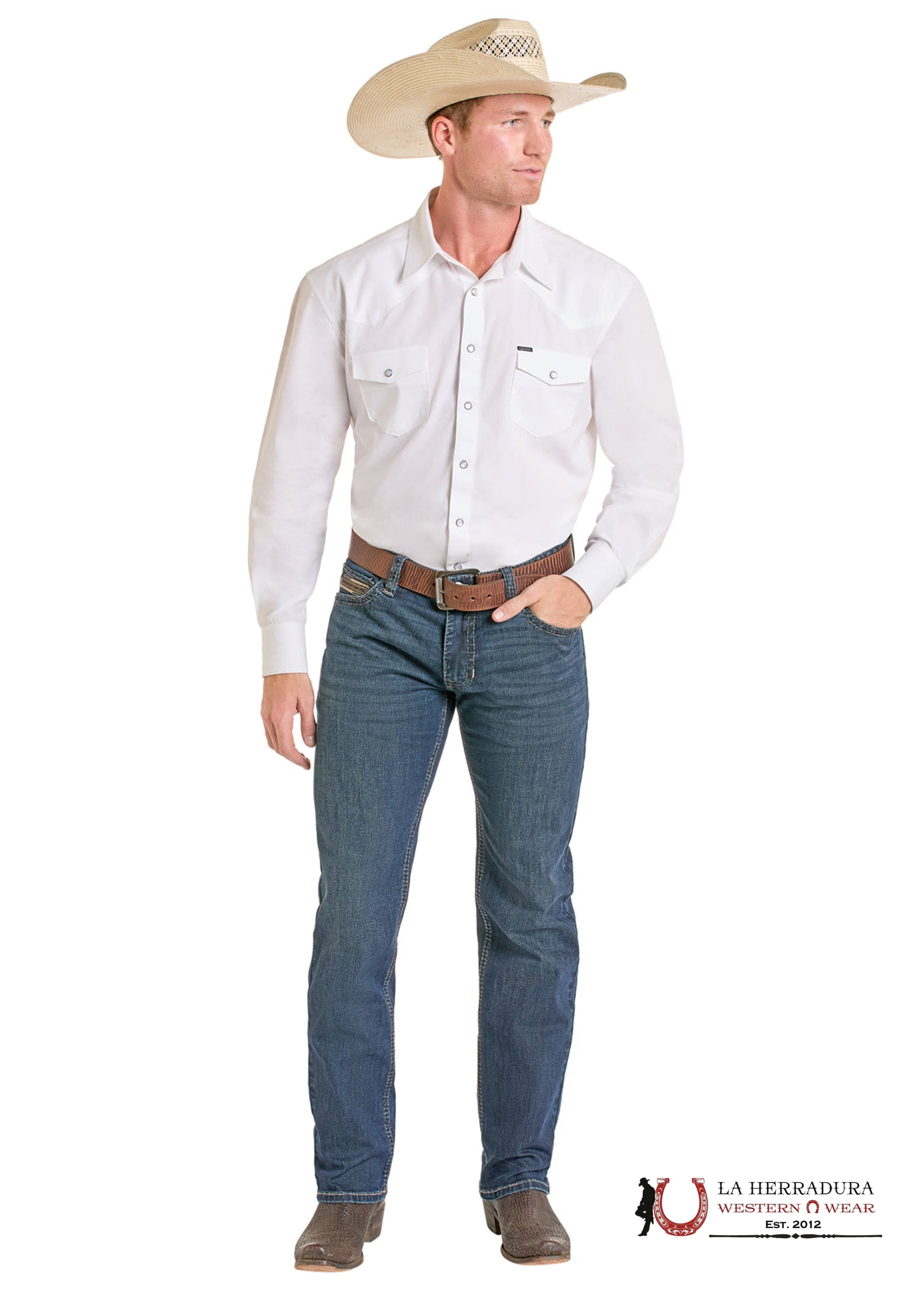 ROCK&ROLL MEN JEANS DARK VINTAGE STRAIGHT EMB REVOLVER BM1RD06704 ROPA HOMBRES