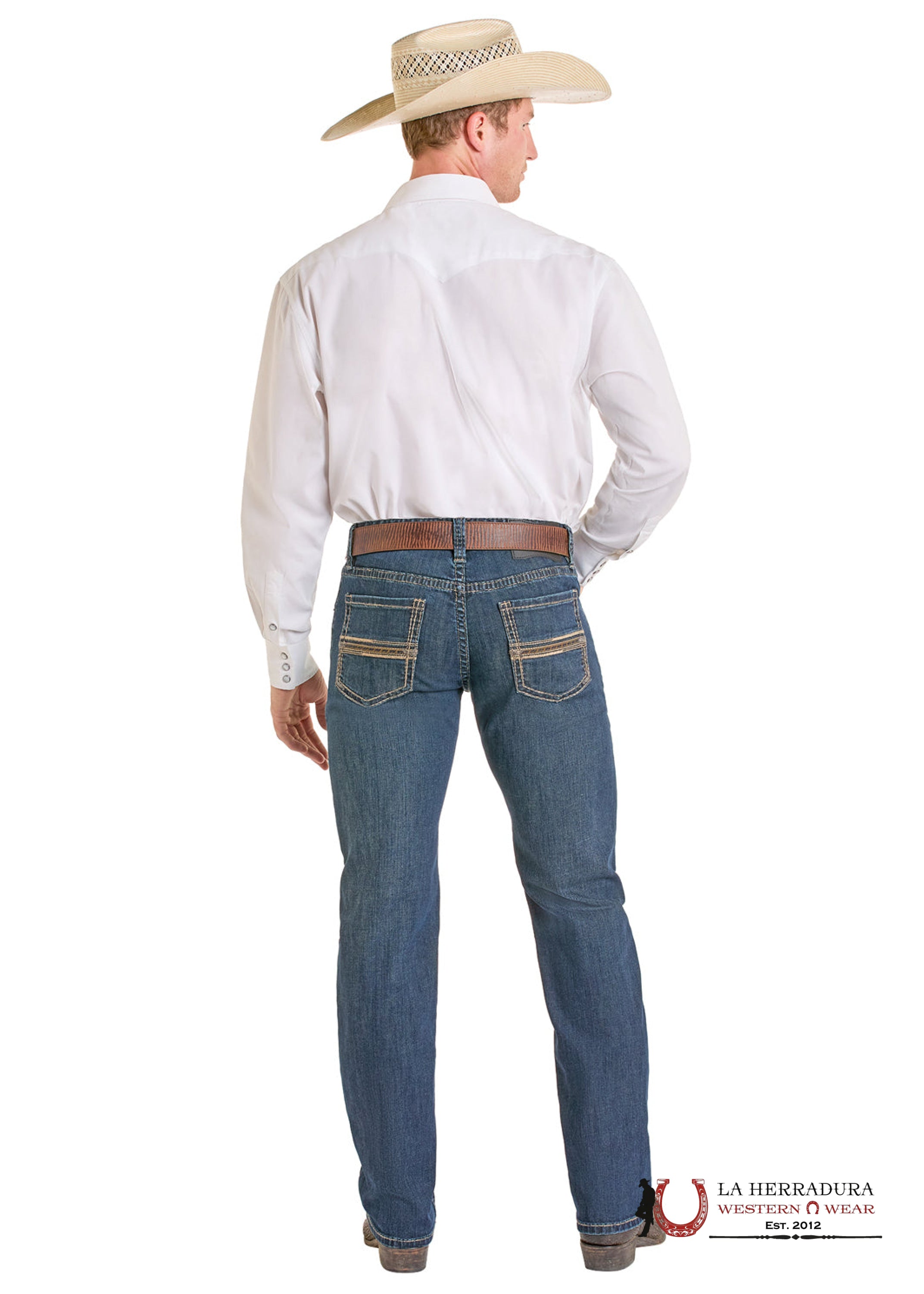 ROCK&ROLL MEN JEANS DARK VINTAGE STRAIGHT EMB REVOLVER BM1RD06704 ROPA HOMBRES