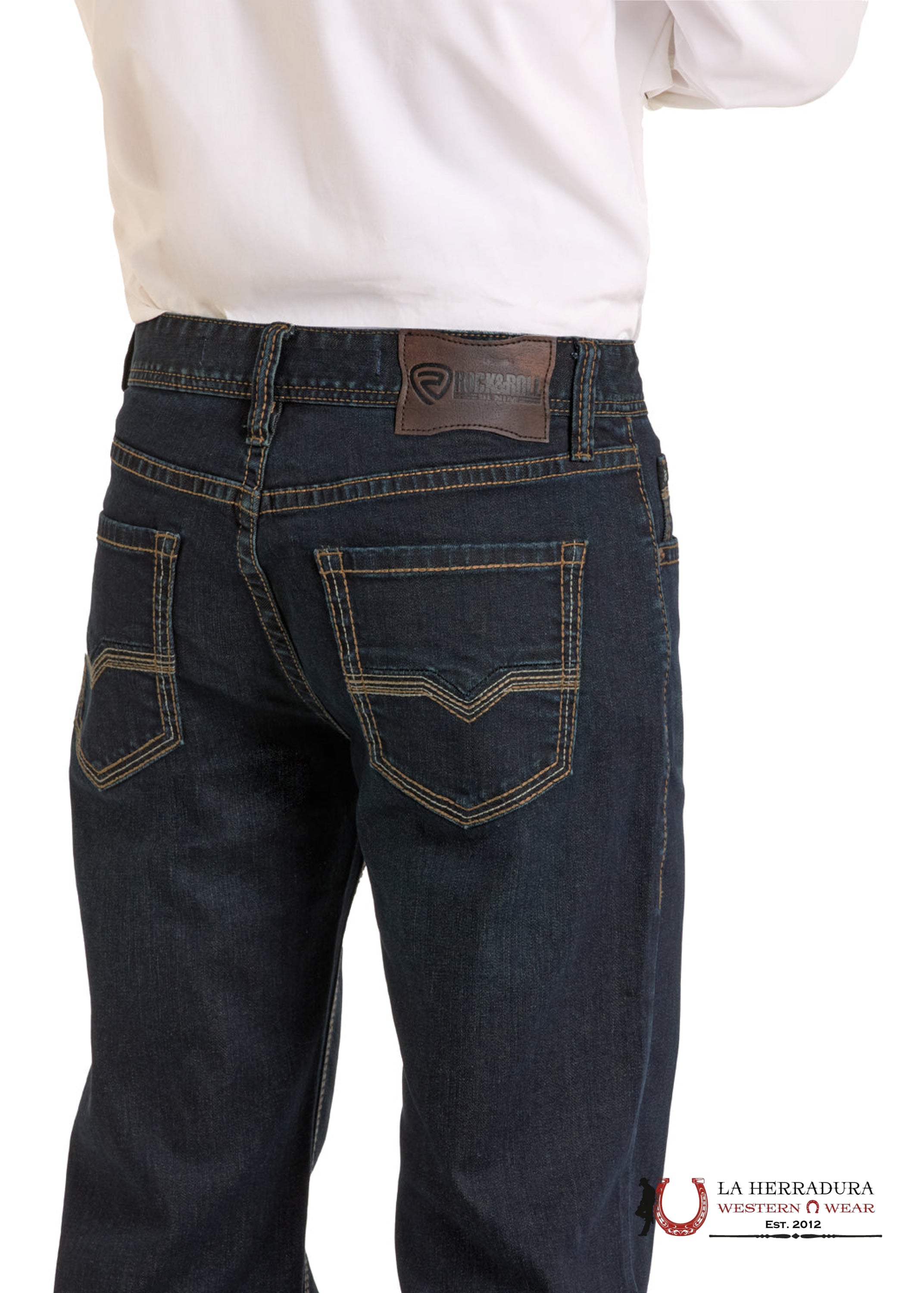 ROCK&ROLL MEN JEANS DARK WASH FLAT SEAM DB STRAIGHT BM0SD06686 ROPA HOMBRES