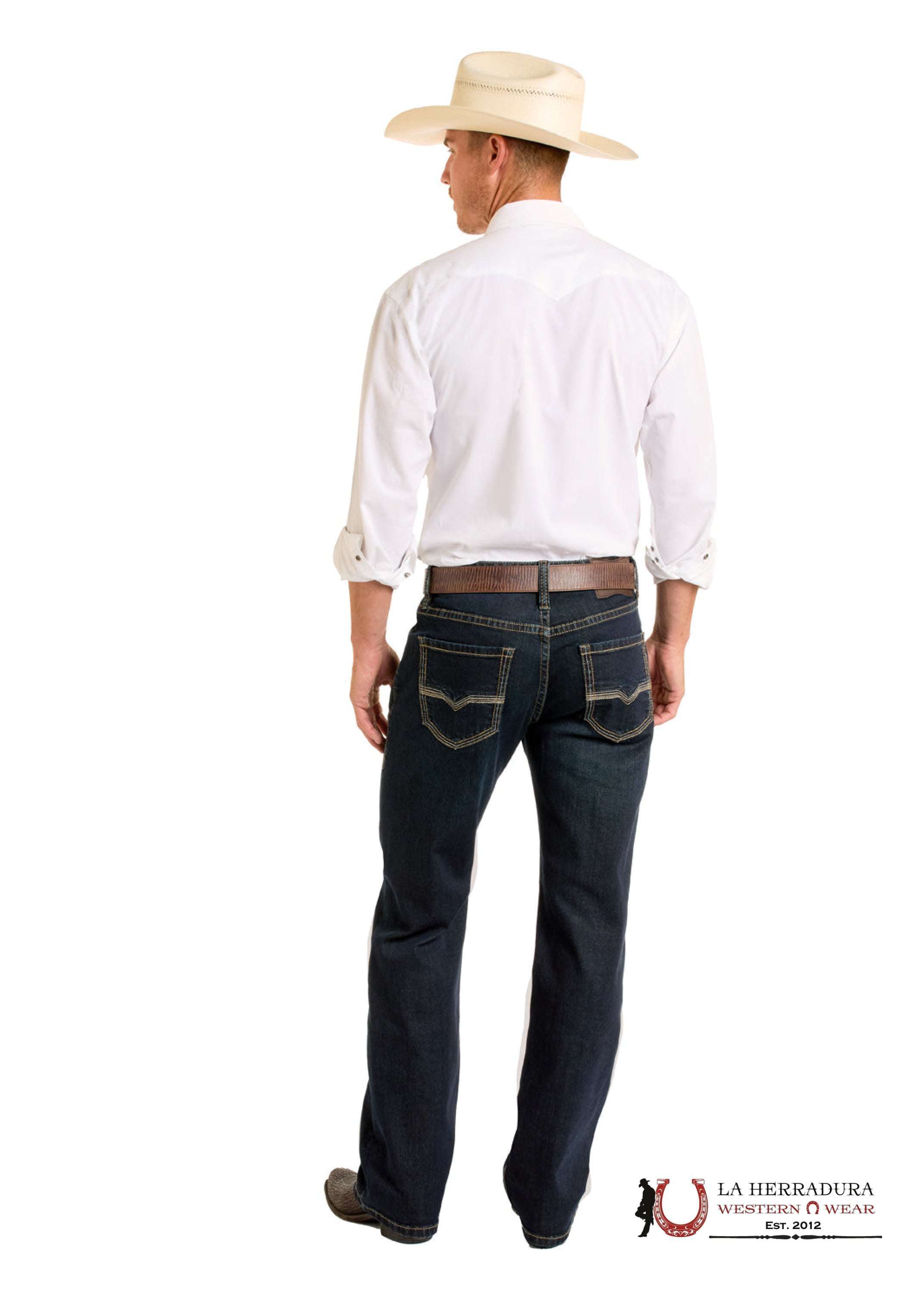 ROCK&ROLL MEN JEANS DARK WASH FLAT SEAM DB STRAIGHT BM0SD06686 ROPA HOMBRES