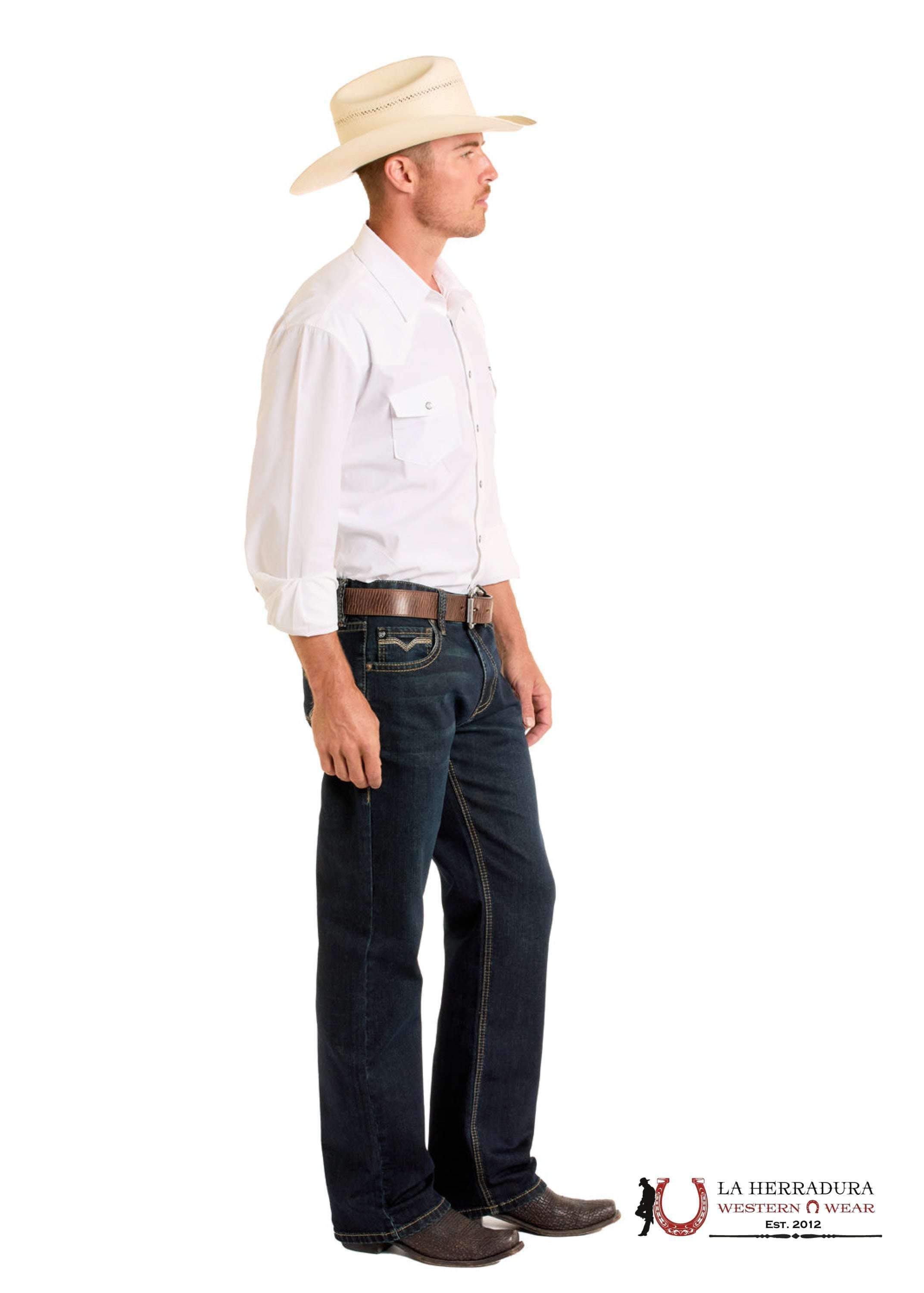 ROCK&ROLL MEN JEANS DARK WASH FLAT SEAM DB STRAIGHT BM0SD06686 ROPA HOMBRES