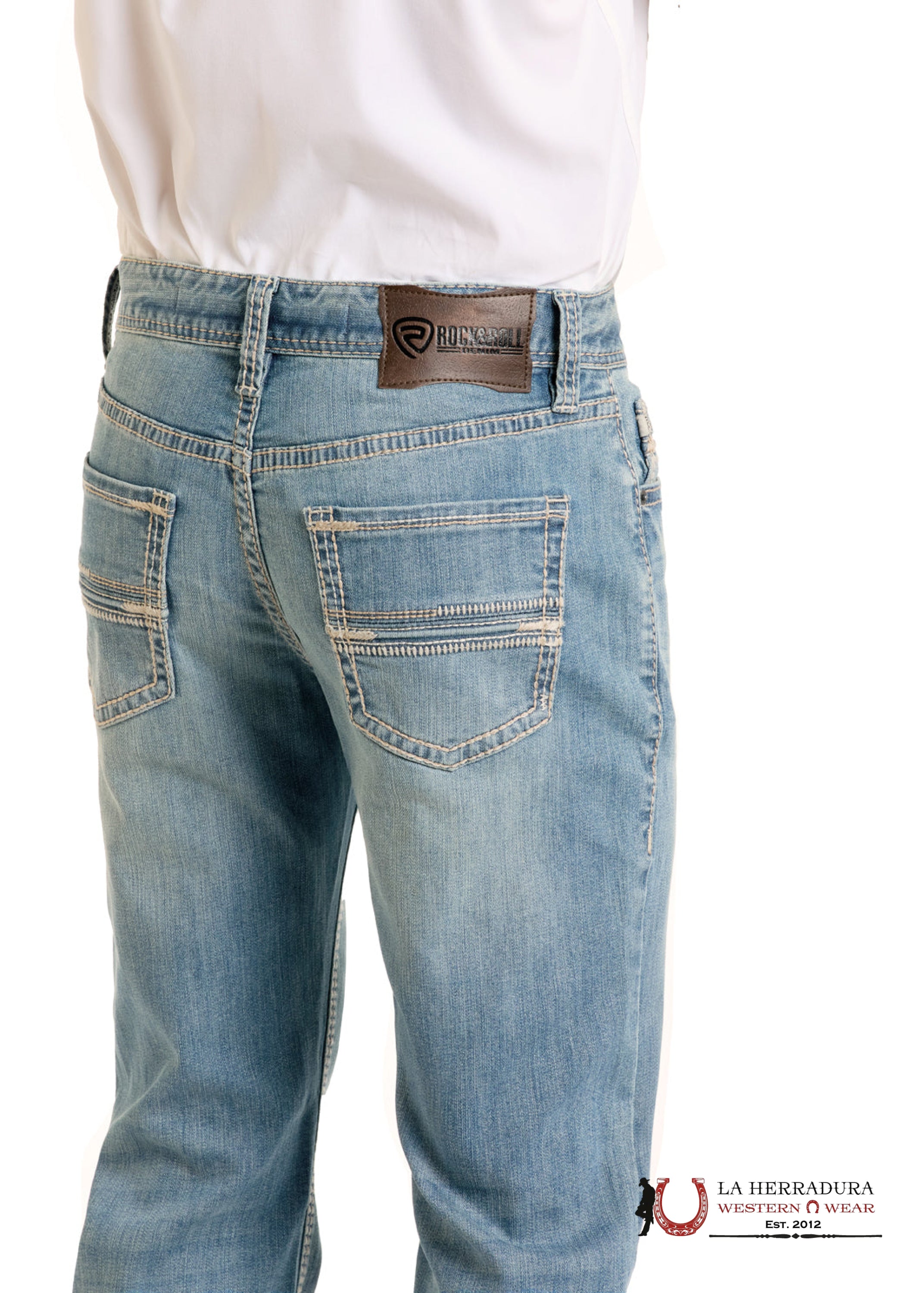 ROCK&ROLL MEN JEANS MEDIUM VINTAGE DOT EMB DB BOOT BM0DD06687 ROPA HOMBRES