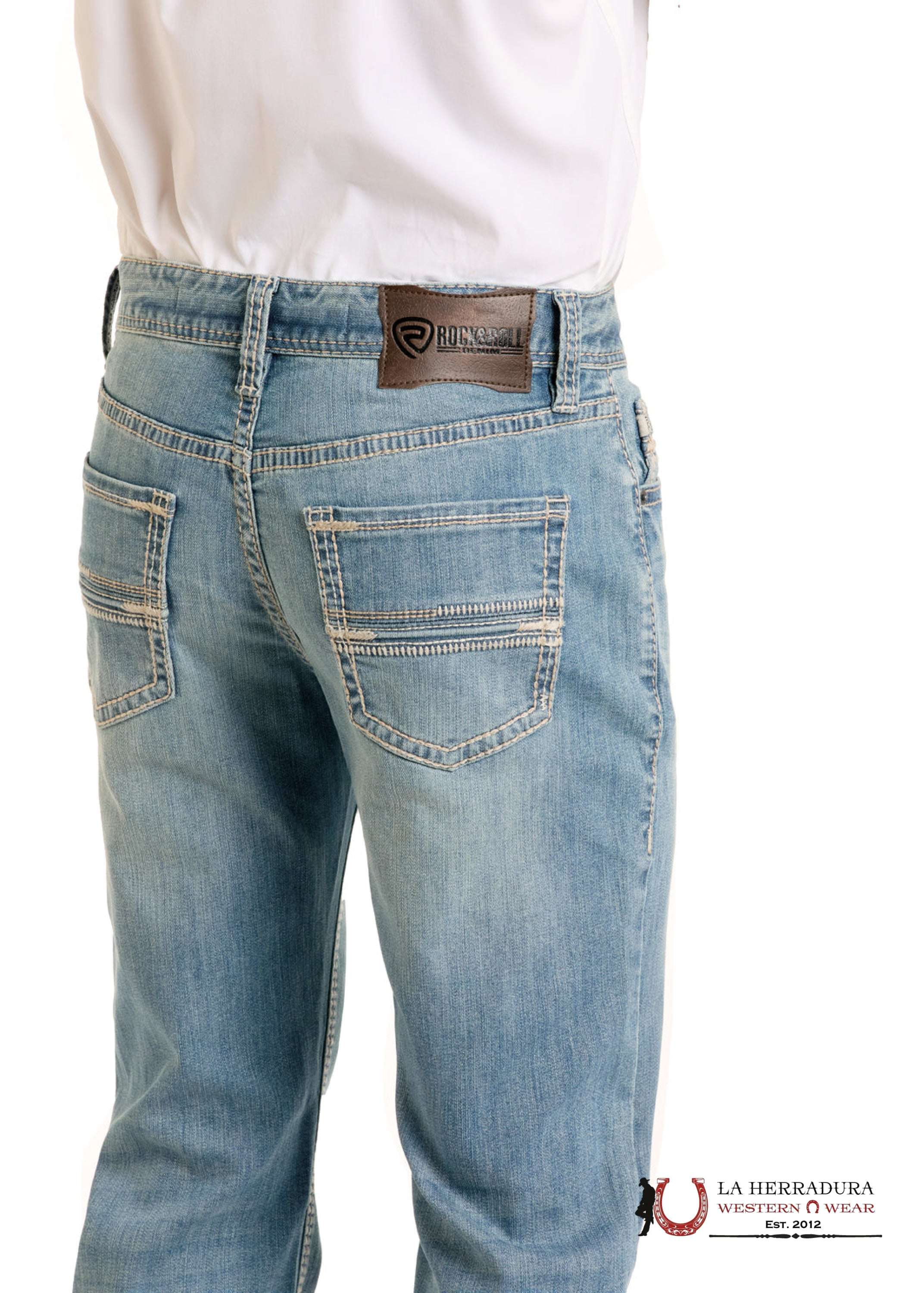 ROCK&ROLL MEN JEANS MEDIUM VINTAGE DOT EMB DB BOOT BM0DD06687 ROPA HOMBRES