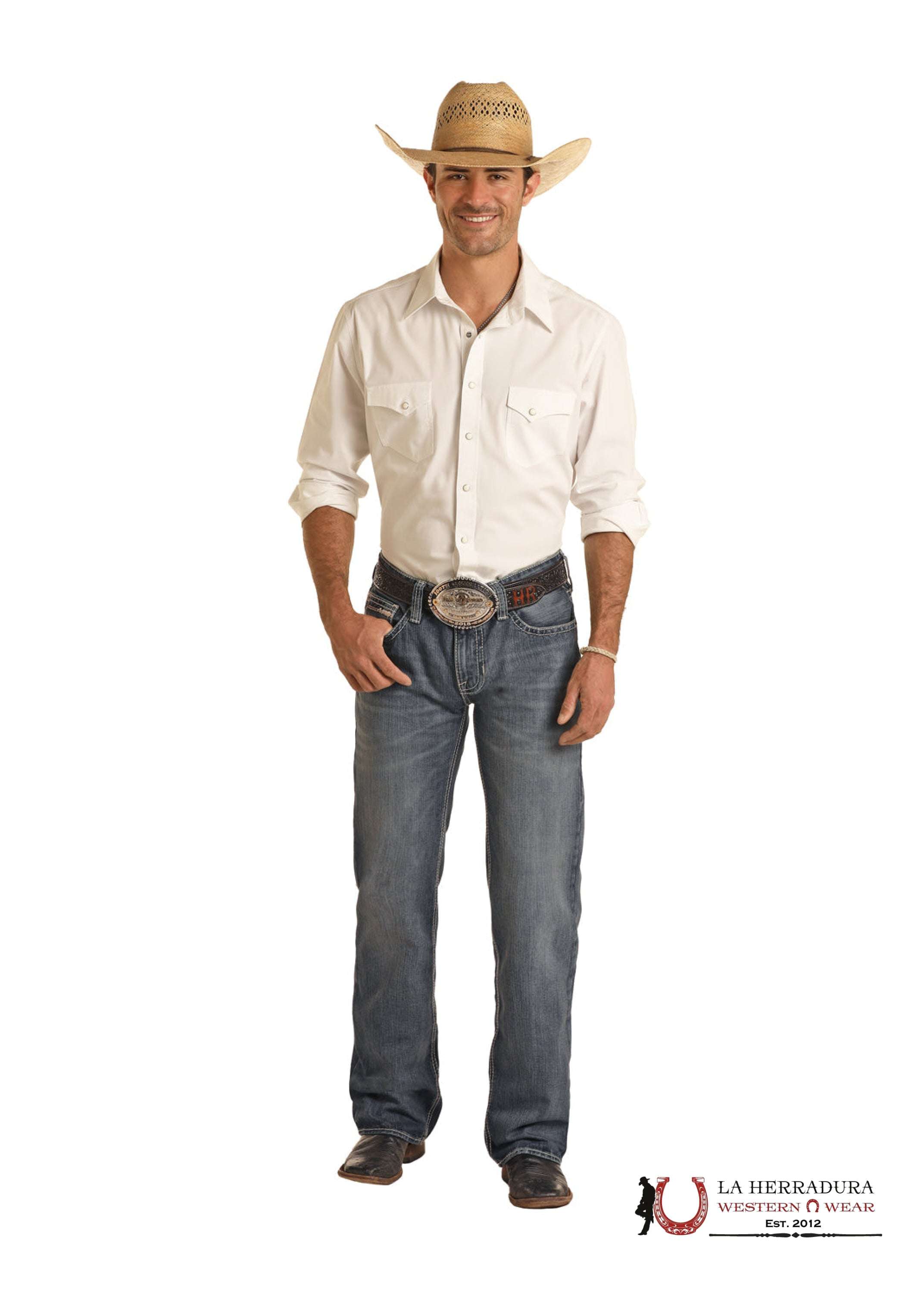 ROCK&ROLL MENS MEDIJM VINTAGE PISTOL STRAIGH REGULAR STRAIGHT BOOT CUT JEANS BM1PD04253 ROPA HOMBRES