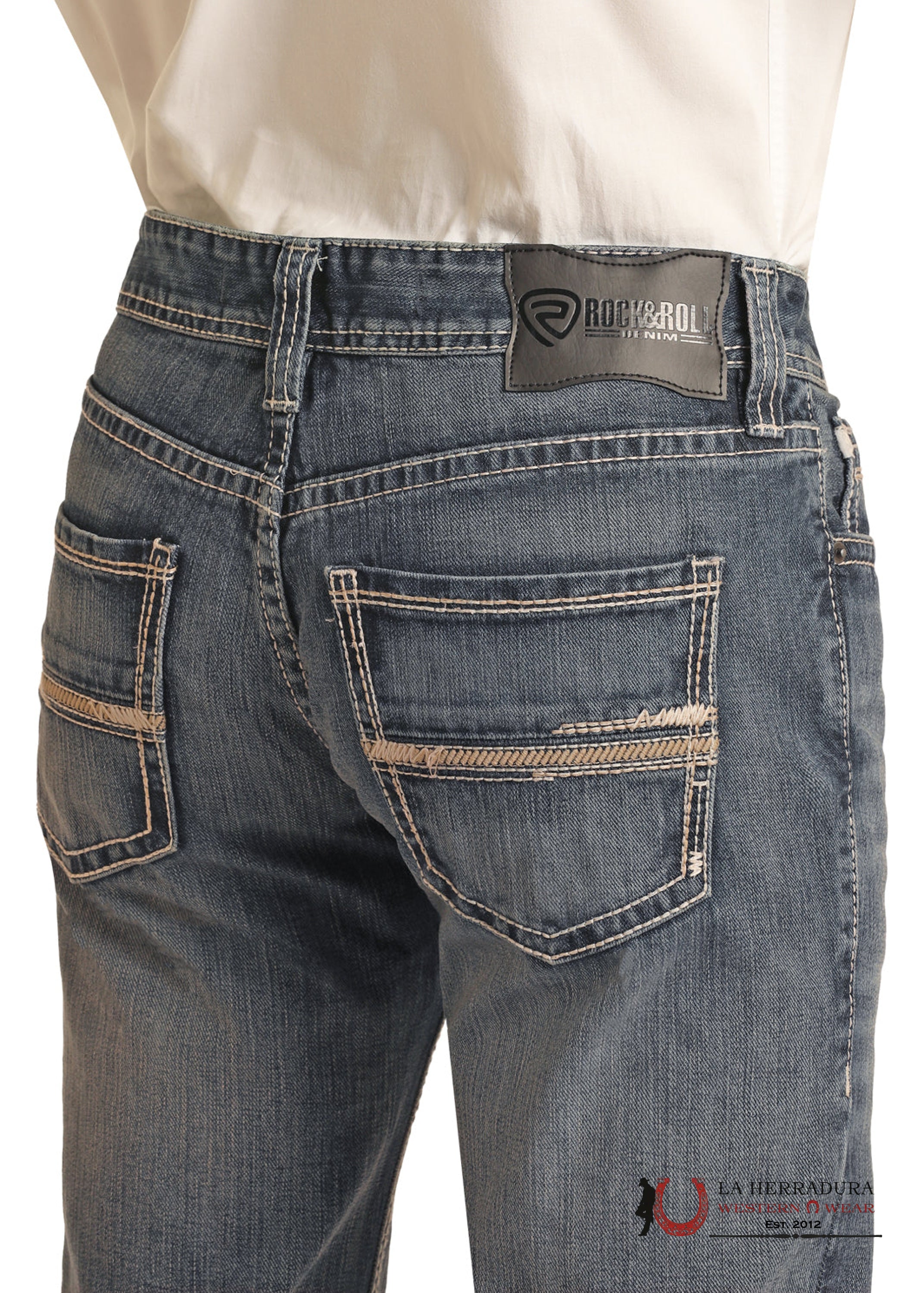 ROCK&ROLL MENS MEDIJM VINTAGE PISTOL STRAIGH REGULAR STRAIGHT BOOT CUT JEANS BM1PD04253 ROPA HOMBRES