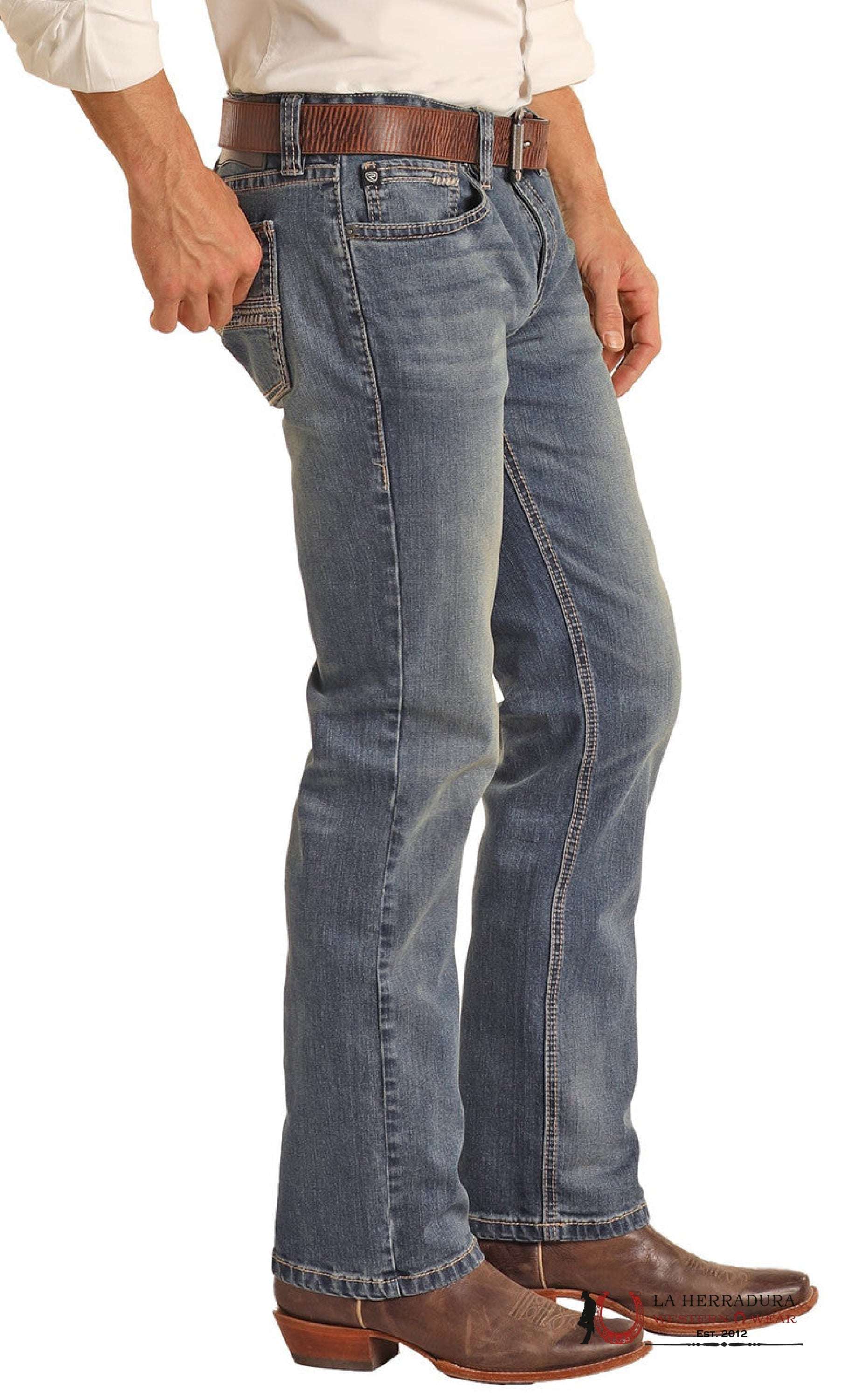 ROCK&ROLL MENS REVOLVER STRAIGHT SLIM BOOT CUT JEANS RRMD1RR0LI ROPA HOMBRES