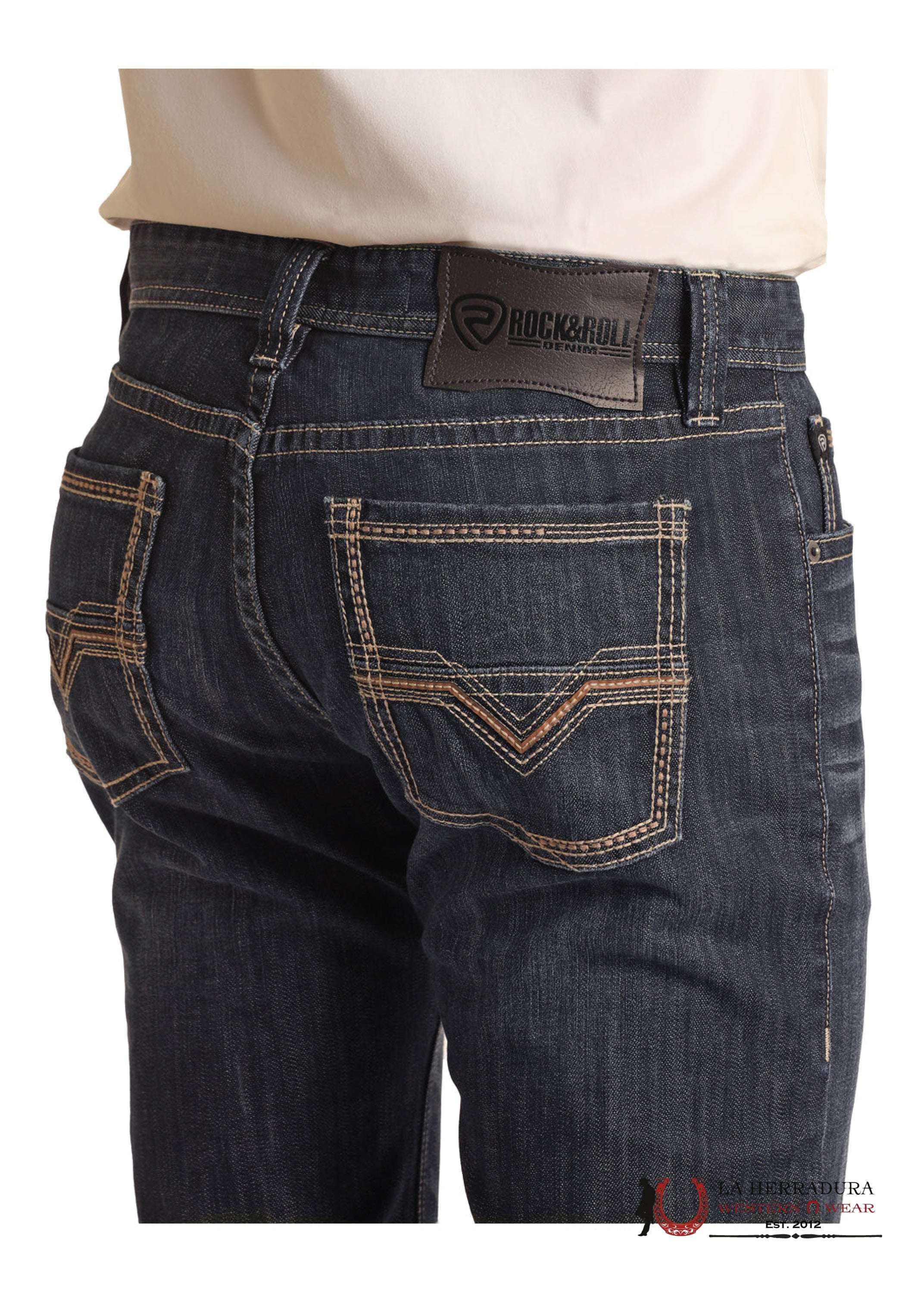 ROCK&ROLL MENS REVOLVER STRAIGHT SLIM BOOT CUT JEANS RRMD1RR13X ROPA HOMBRES