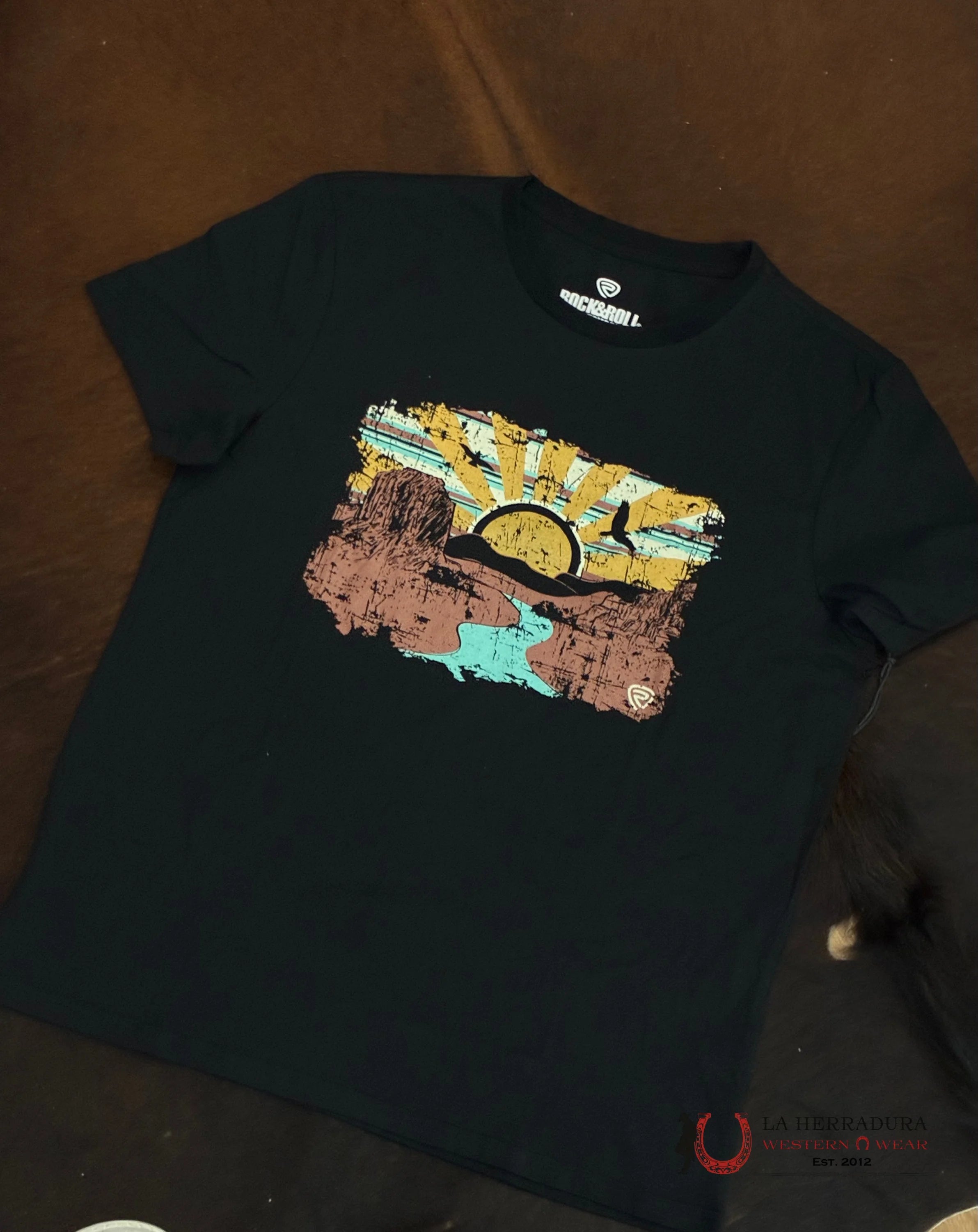 ROCK&ROLL MENS TSHIRT BLACK GRAPHIC TEE ROPA HOMBRES