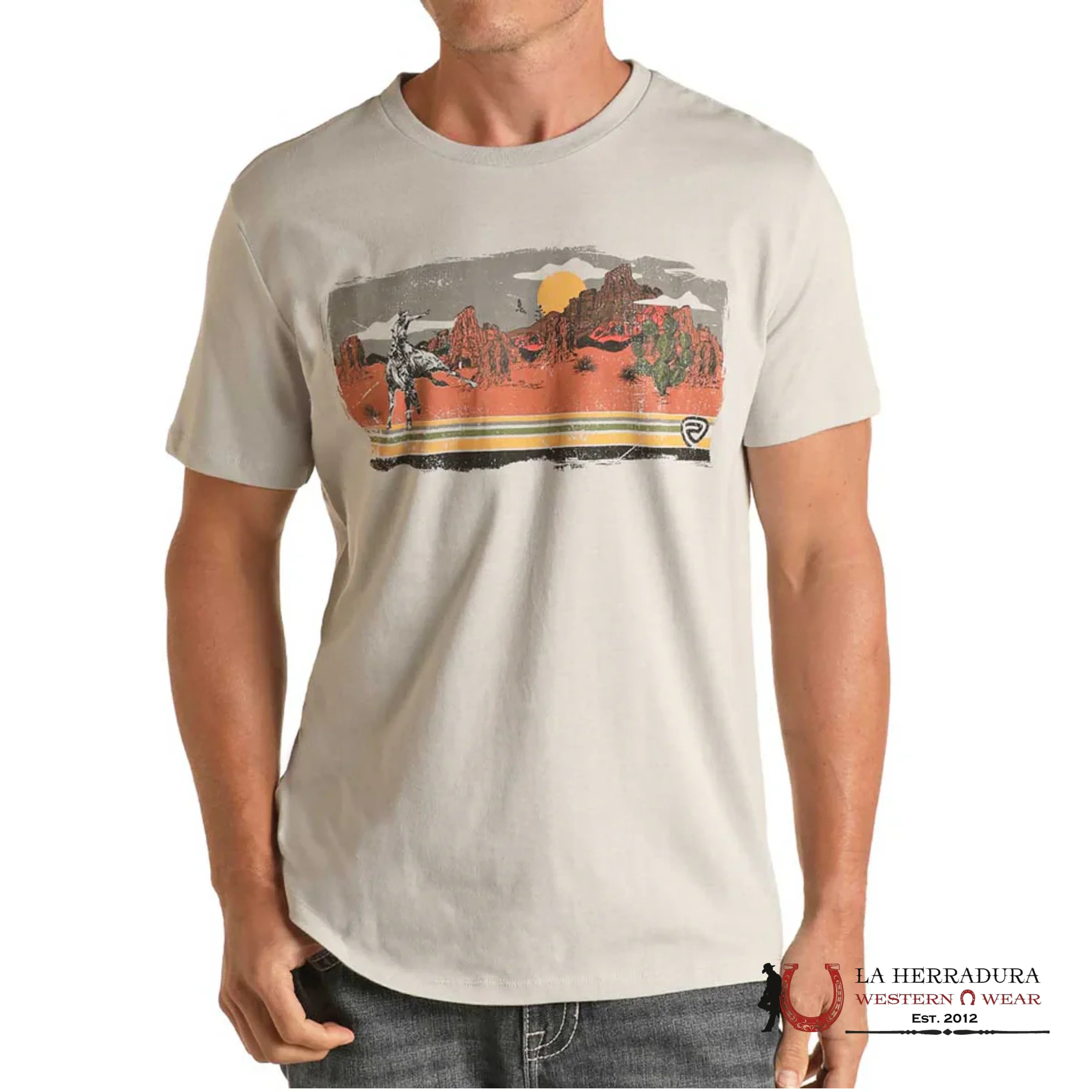 ROCK&ROLL MENS TSHIRT- LIGHT GREY SS P9_3087 ROPA HOMBRES