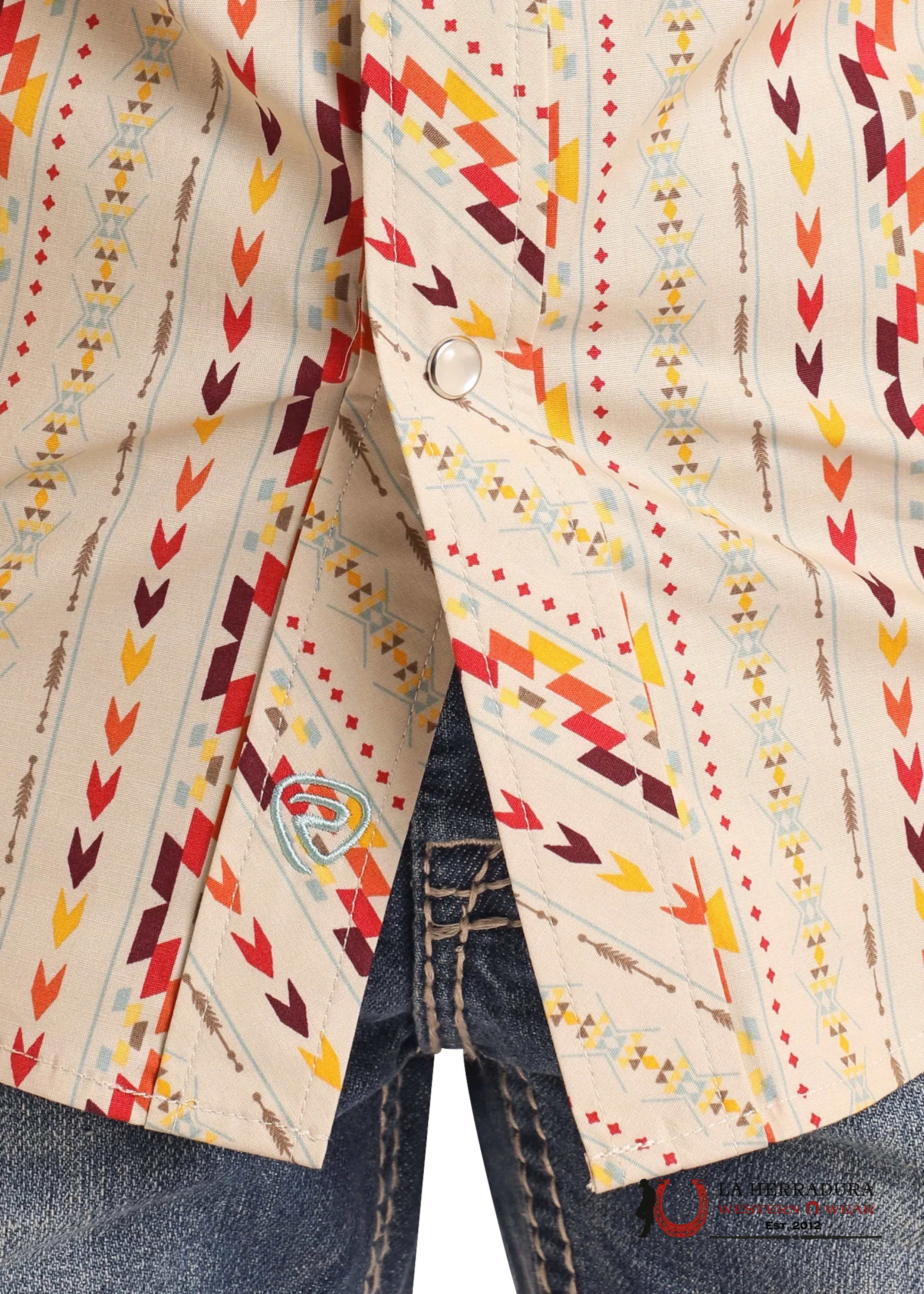 ROCK&ROLL NATURAL COLORFUL AZTEC STRIPE SS SNAP BBN3S05844 NIÑOS