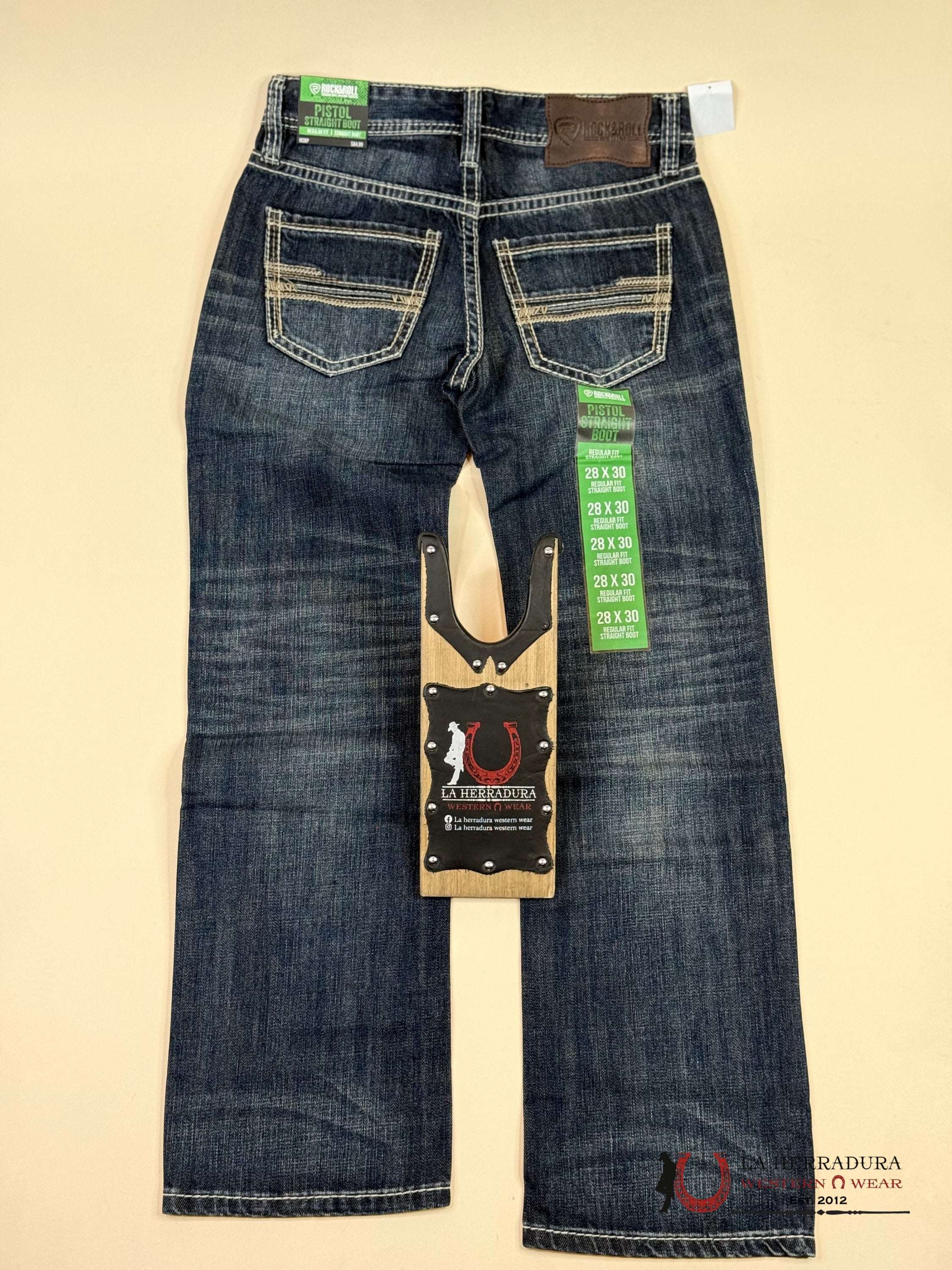 Rock&Roll Pistol Straight Dark Vintage Regular Fit Boot Jeans Ropa Hombres