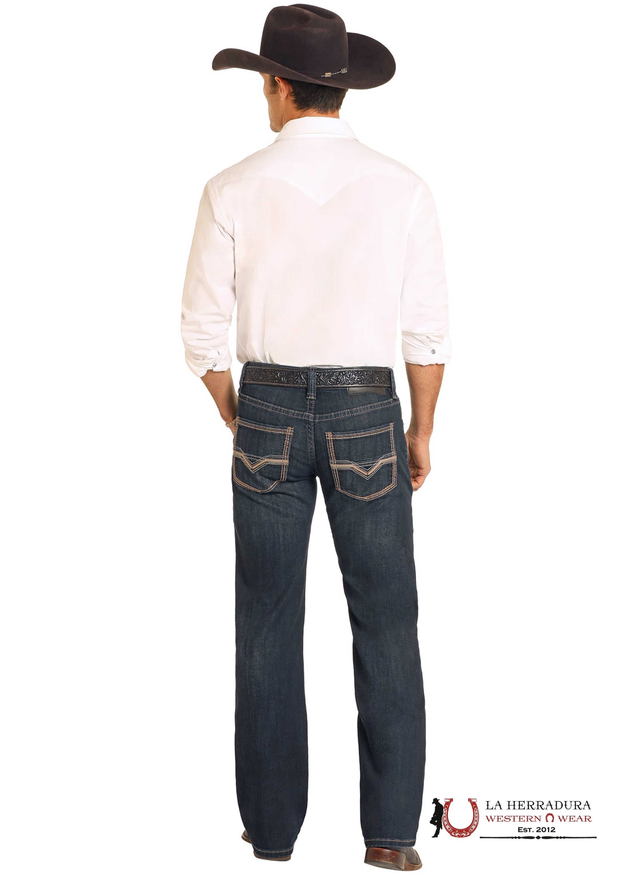 ROCK&ROLL PISTOL STRAIGHT DARK WASH REGULAR FIT STRAIGHT BOOT JEANS -BM1PD04823 ROPA HOMBRES