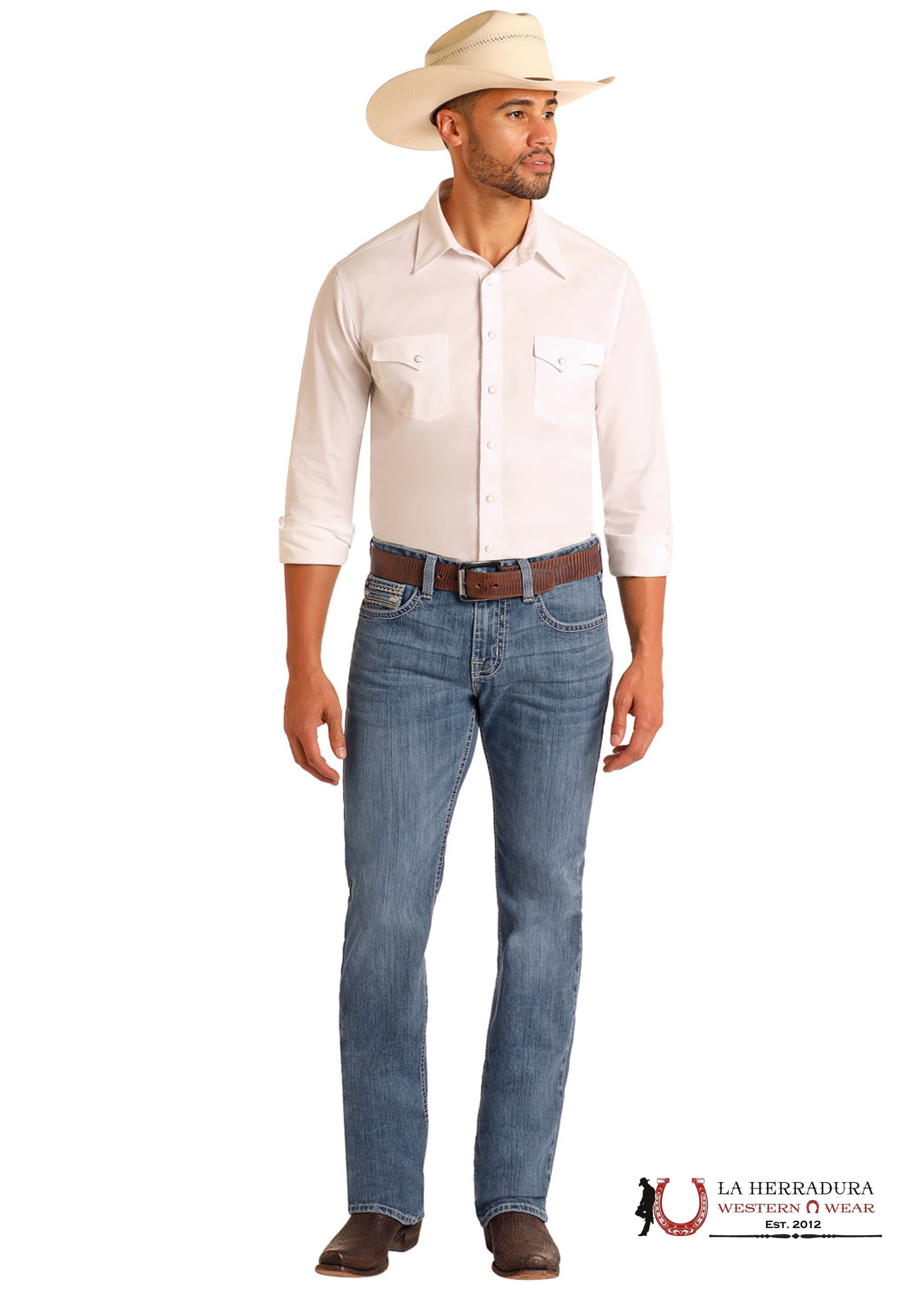 ROCK&ROLL Pistol Stackable Medium Vintage Boot Jeans-BMSPD06127 ROPA HOMBRES