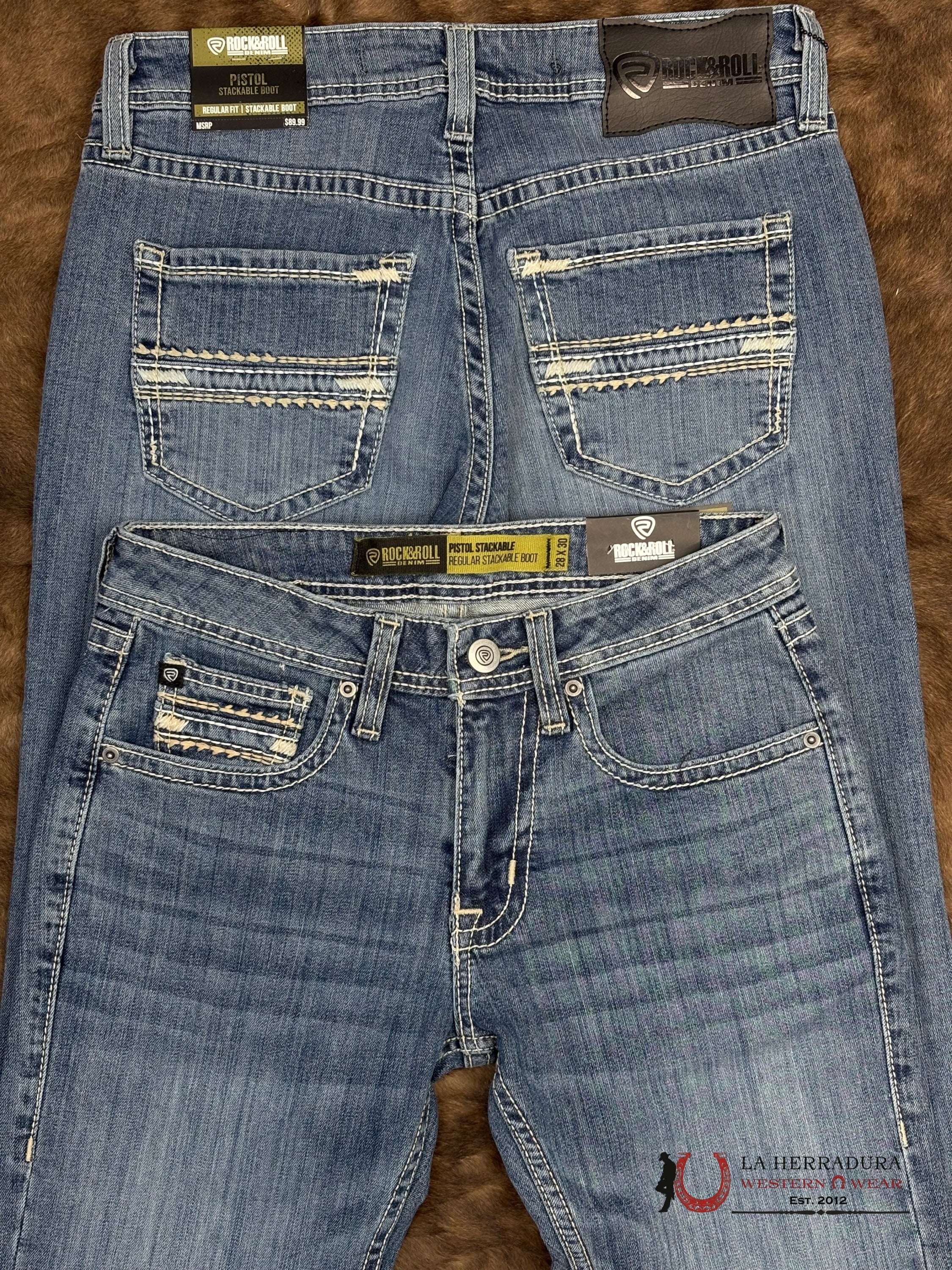 ROCK&ROLL Pistol Stackable Medium Vintage Boot Jeans ROPA HOMBRES