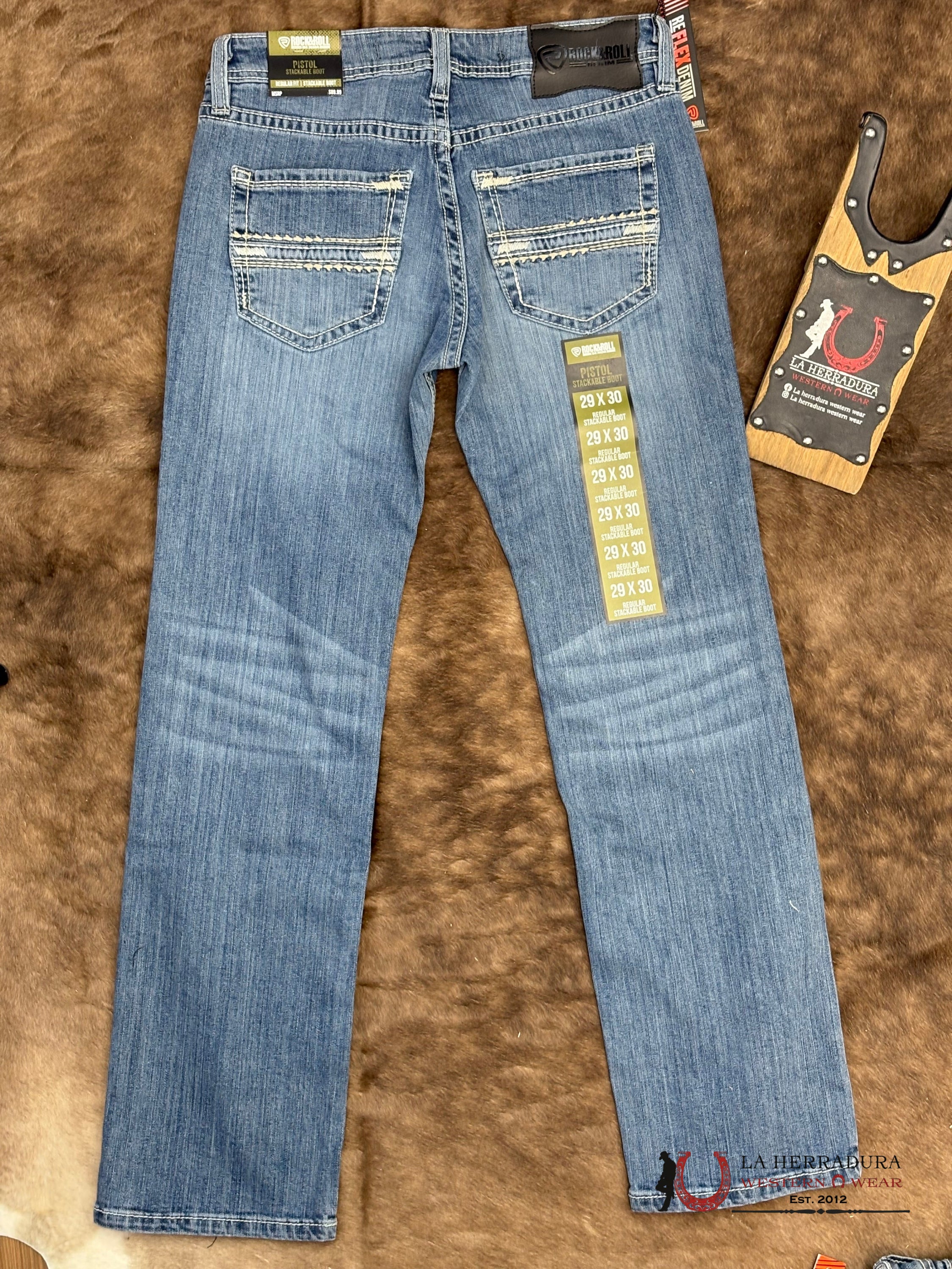 ROCK&ROLL Pistol Stackable Medium Vintage Boot Jeans ROPA HOMBRES
