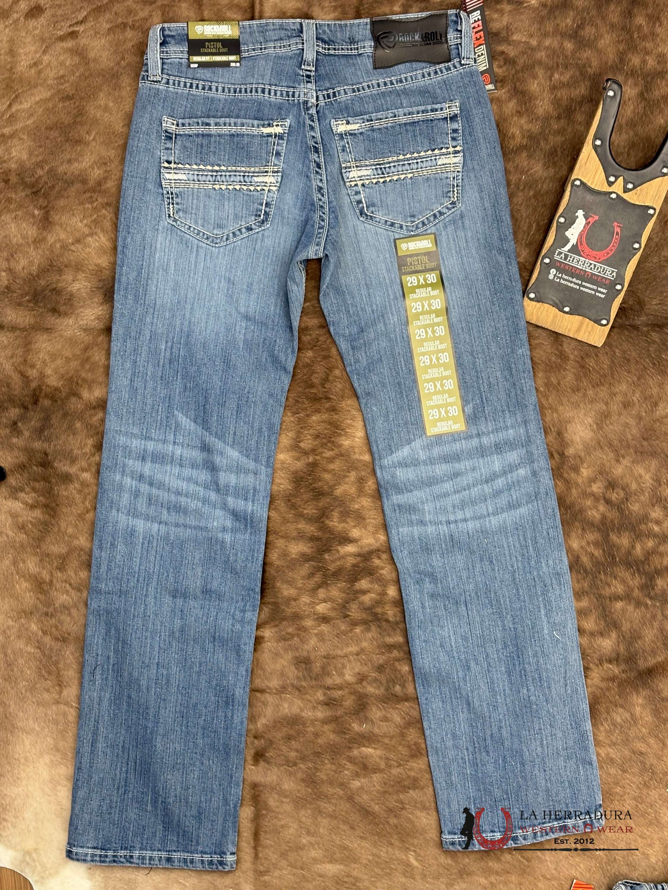 ROCK&ROLL Pistol Stackable Medium Vintage Boot Jeans ROPA HOMBRES