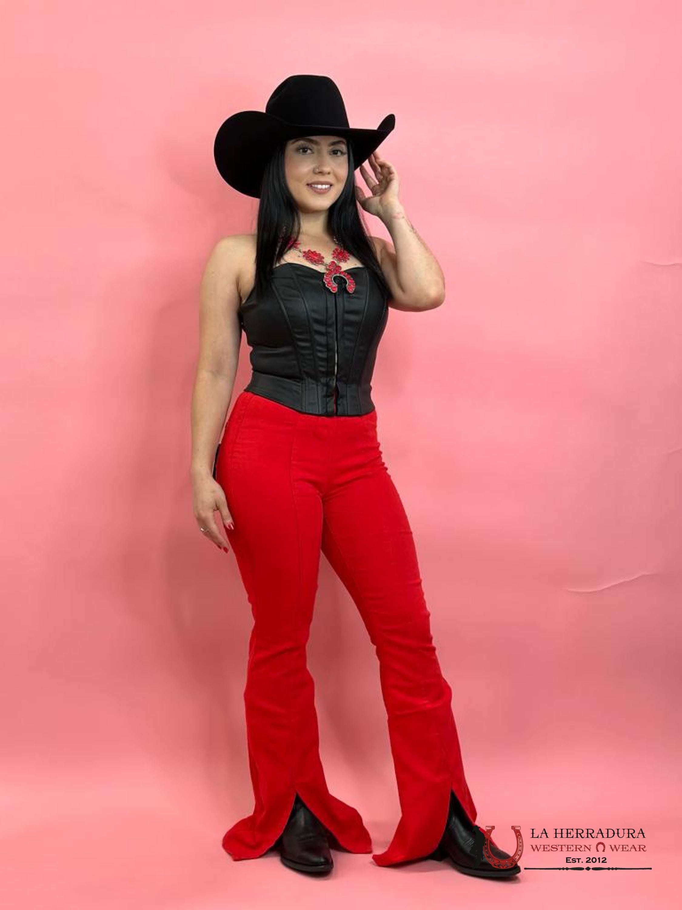 Rock&Roll Red Bargain Bell Pull On High Rise/Flare Jeans Women
