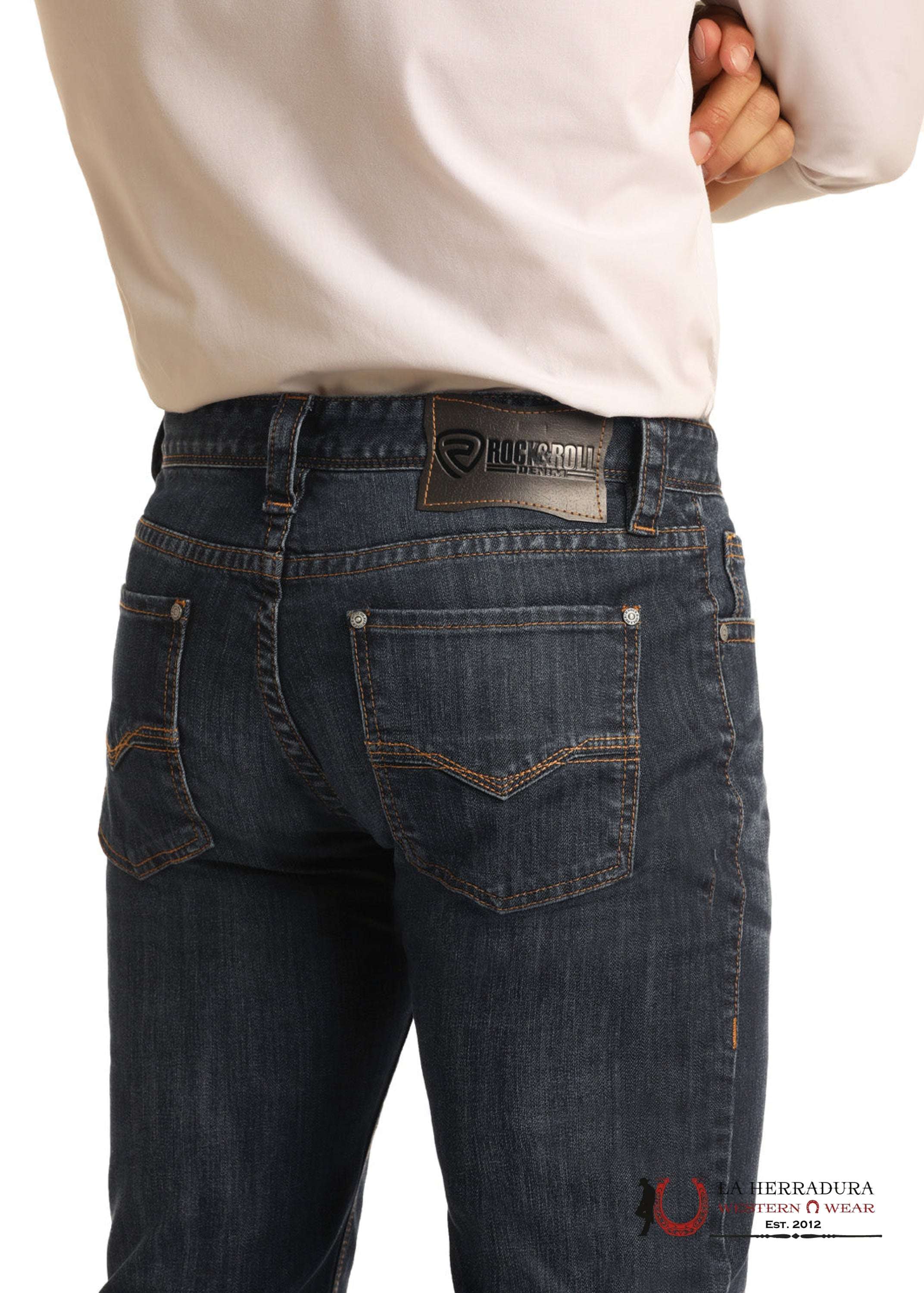 ROCK & ROLL REVOLVER STRAIGHT DARK WASH SMALL M1R6205 ROPA HOMBRES