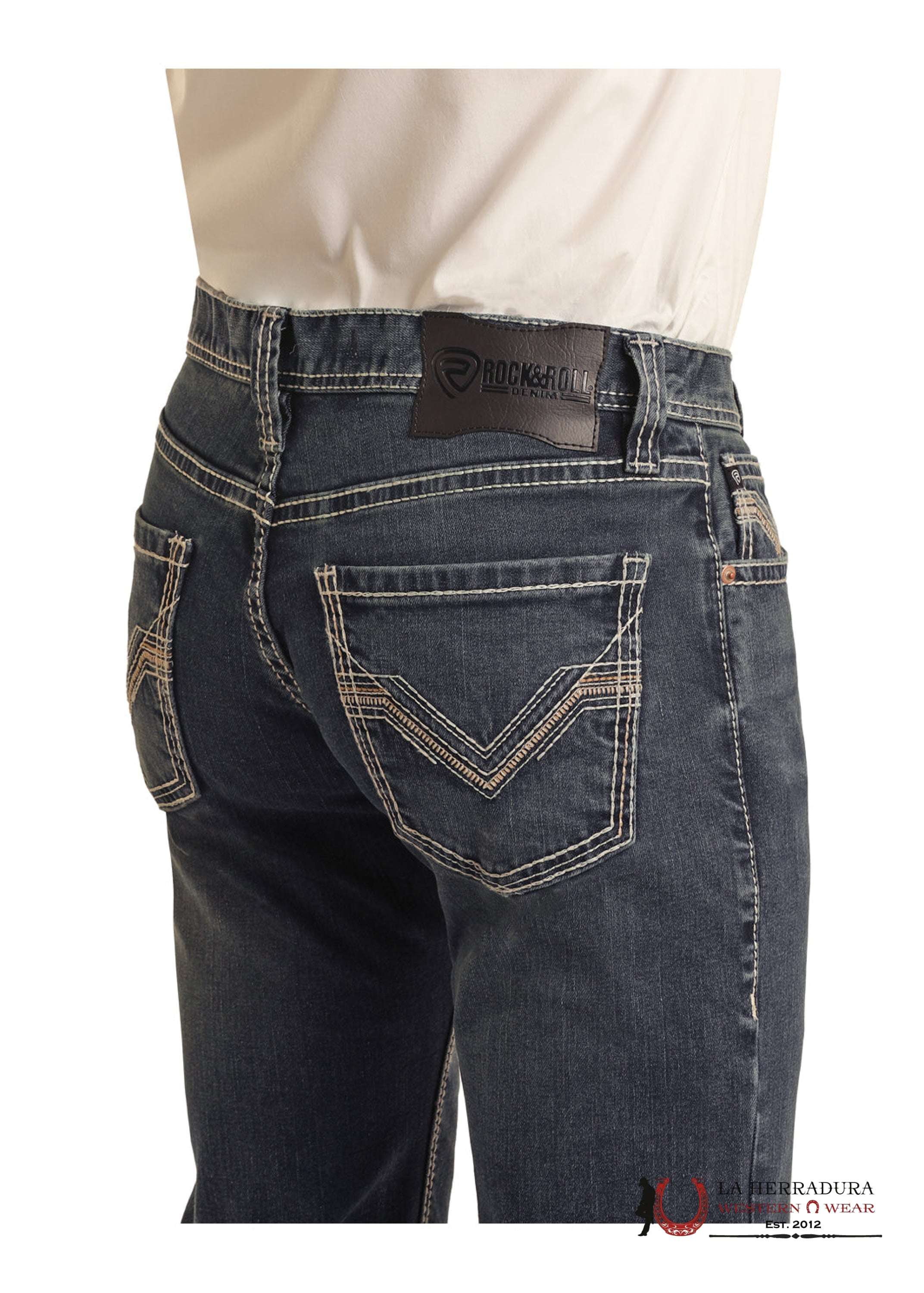 ROCK & ROLL REVOLVER STRAIGHT SLIM STRAIGHT DARK VINTAGE - BM1RD03666 ROPA HOMBRES