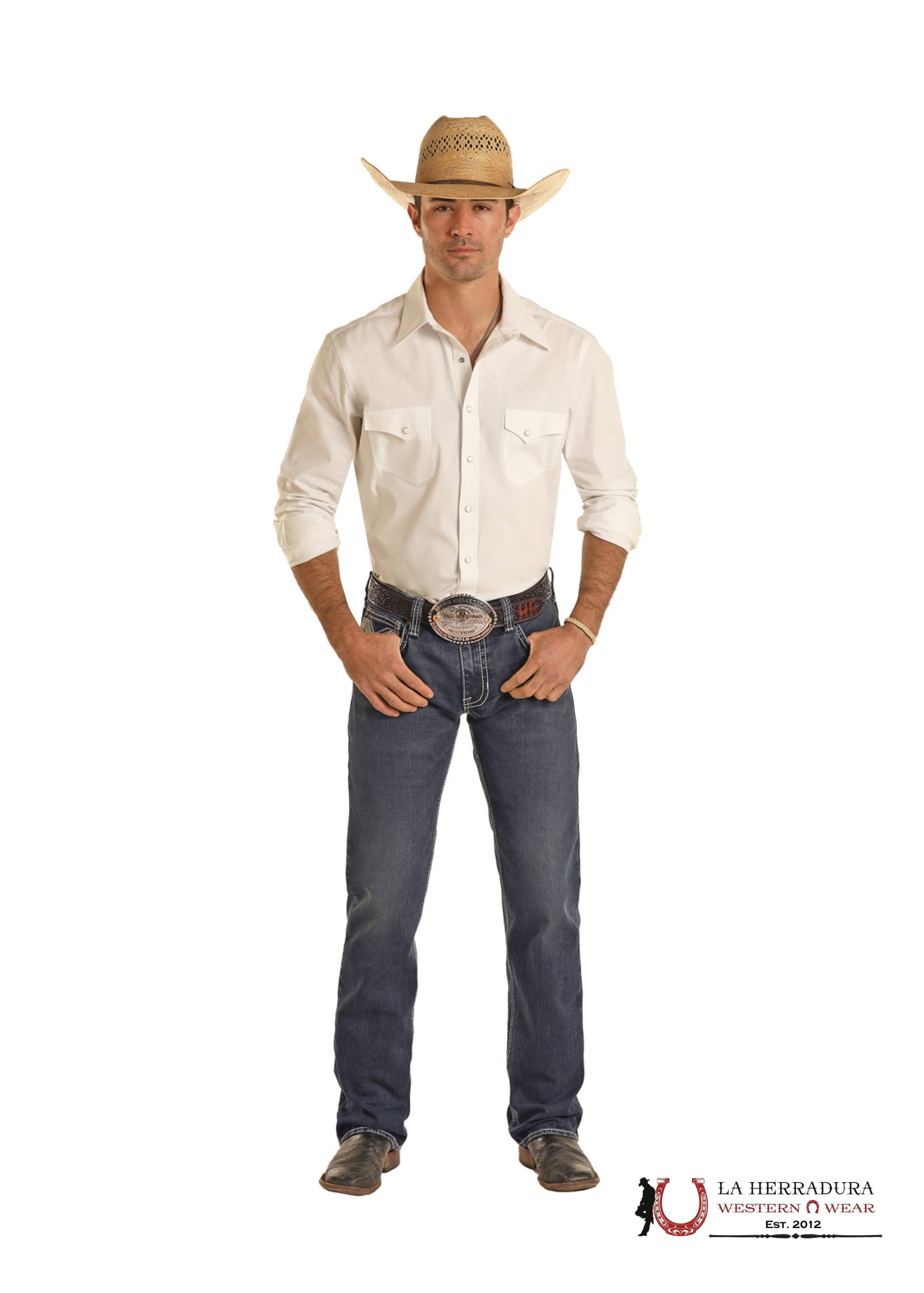 ROCK & ROLL REVOLVER STRAIGHT SLIM STRAIGHT DARK VINTAGE - BM1RD03666 ROPA HOMBRES