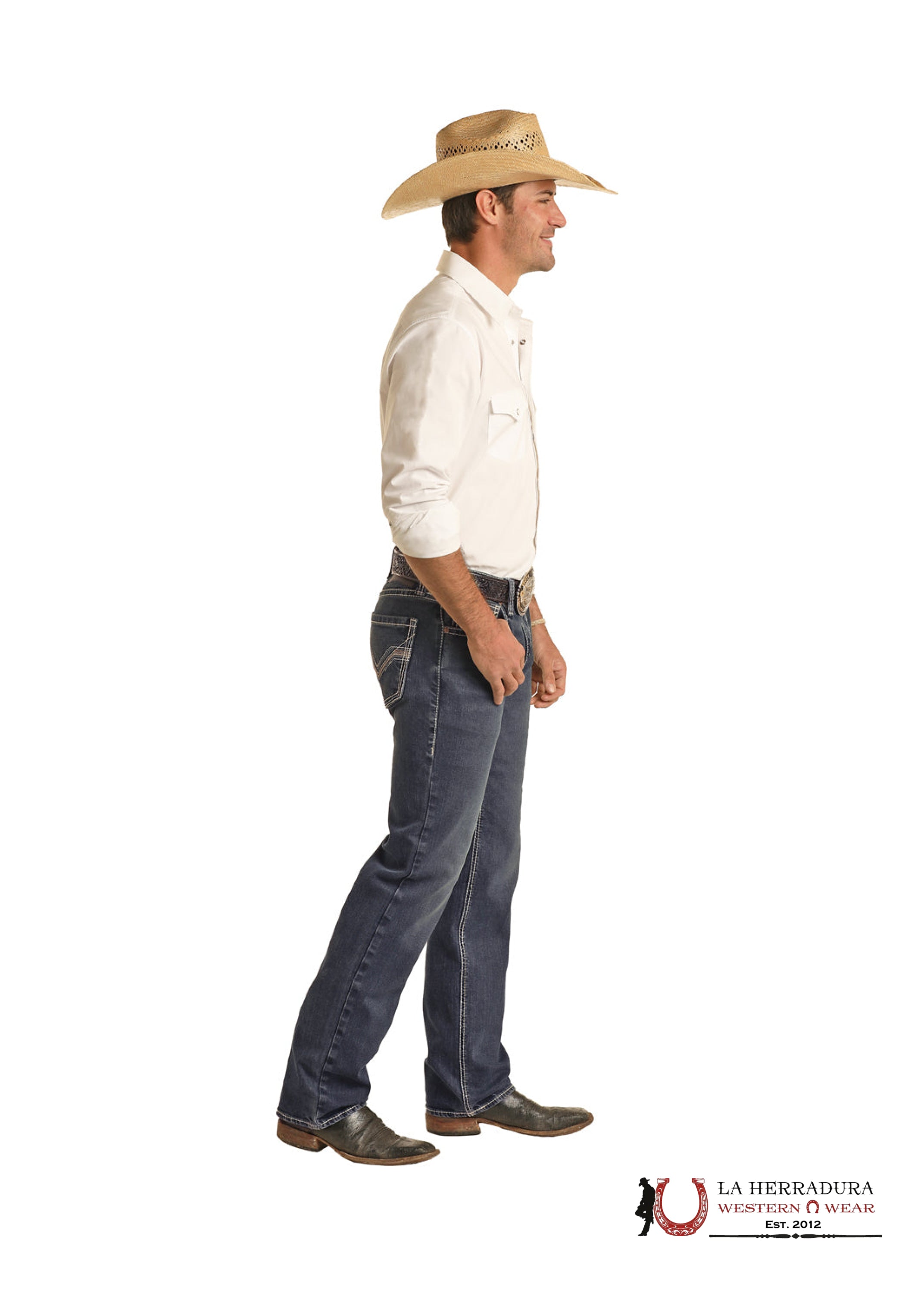 ROCK & ROLL REVOLVER STRAIGHT SLIM STRAIGHT DARK VINTAGE - BM1RD03666 ROPA HOMBRES