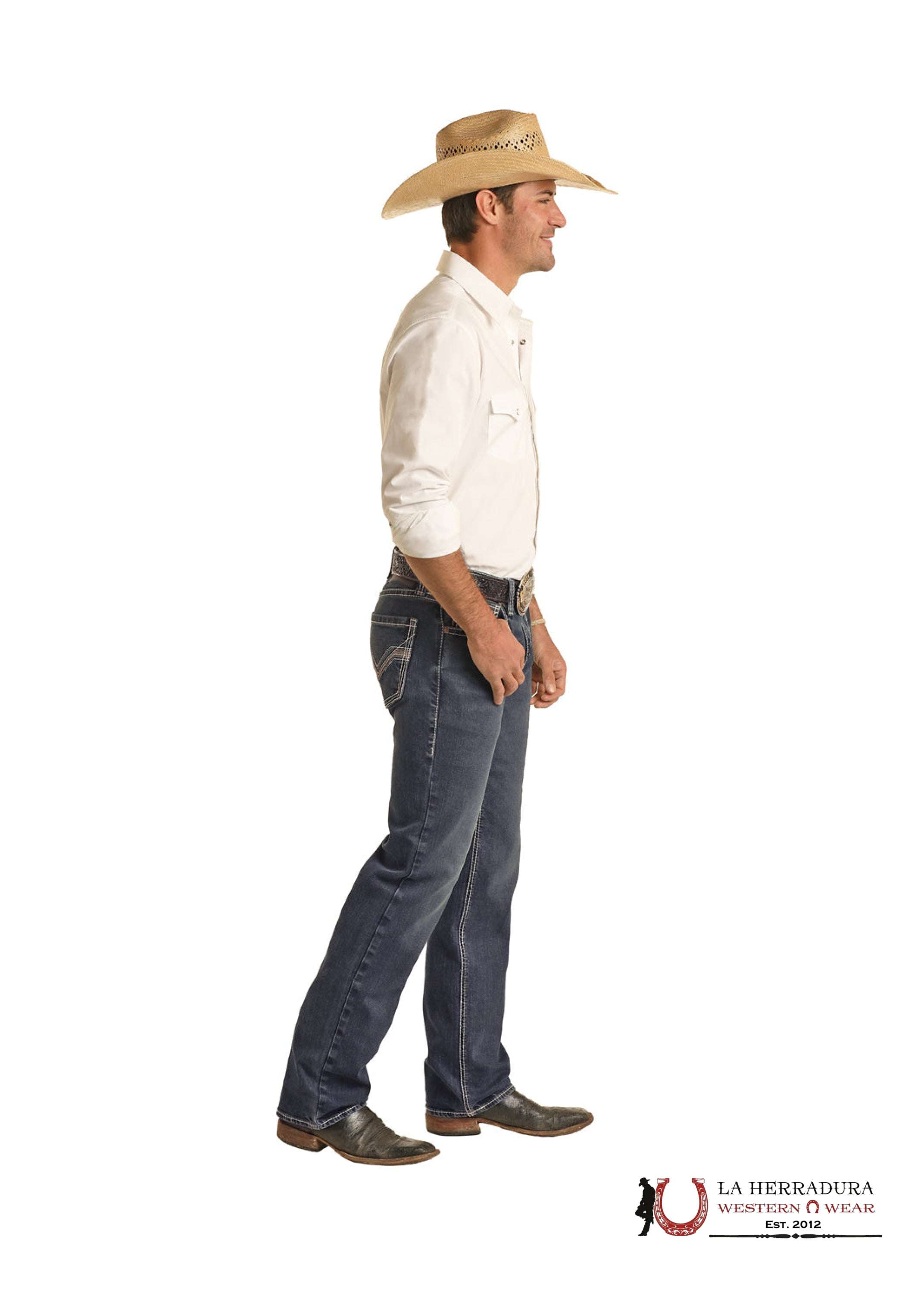 ROCK & ROLL REVOLVER STRAIGHT SLIM STRAIGHT DARK VINTAGE - BM1RD03666 ROPA HOMBRES