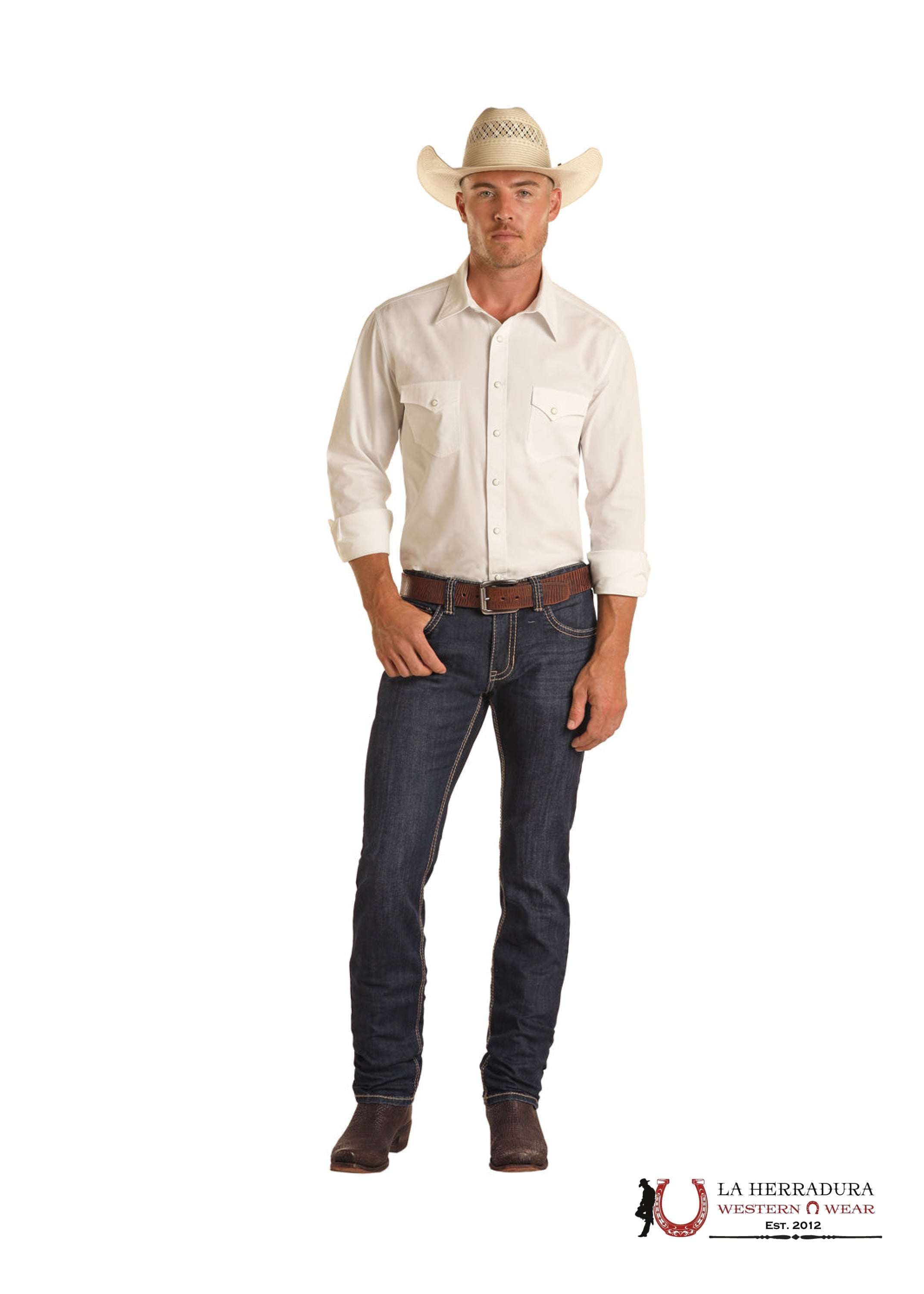 ROCK & ROLL RIFLE SKINNY STRAIGHT DARK VINTAGE BM2MD04262 ROPA HOMBRES