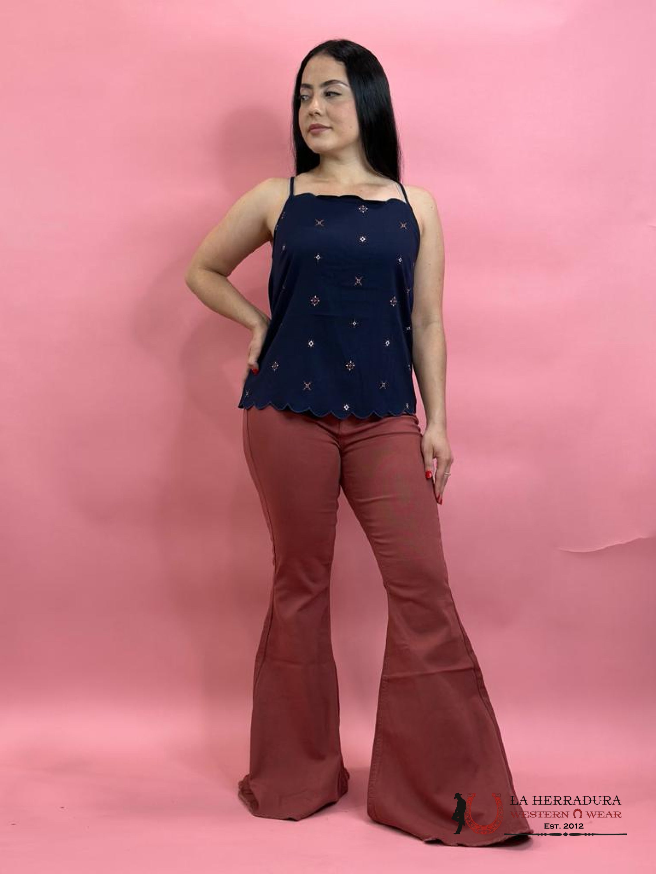 Rock&Roll Rose/Mauve Bargain Button Bell Jeans Women