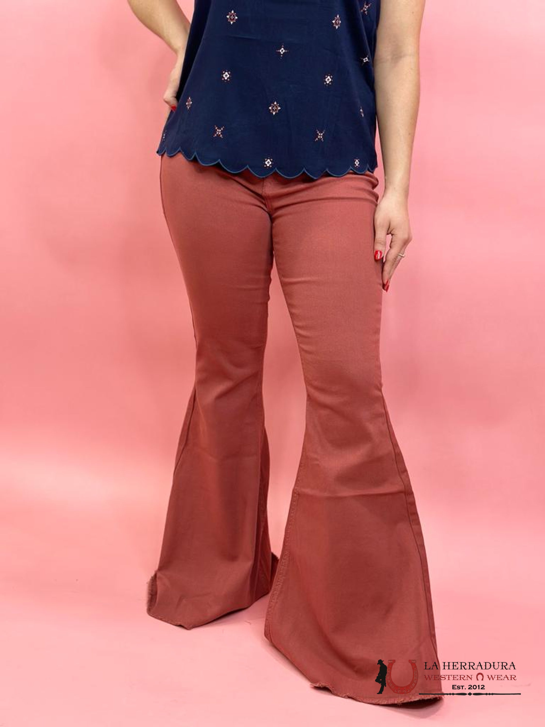 Rock&Roll Rose/Mauve Bargain Button Bell Jeans Women