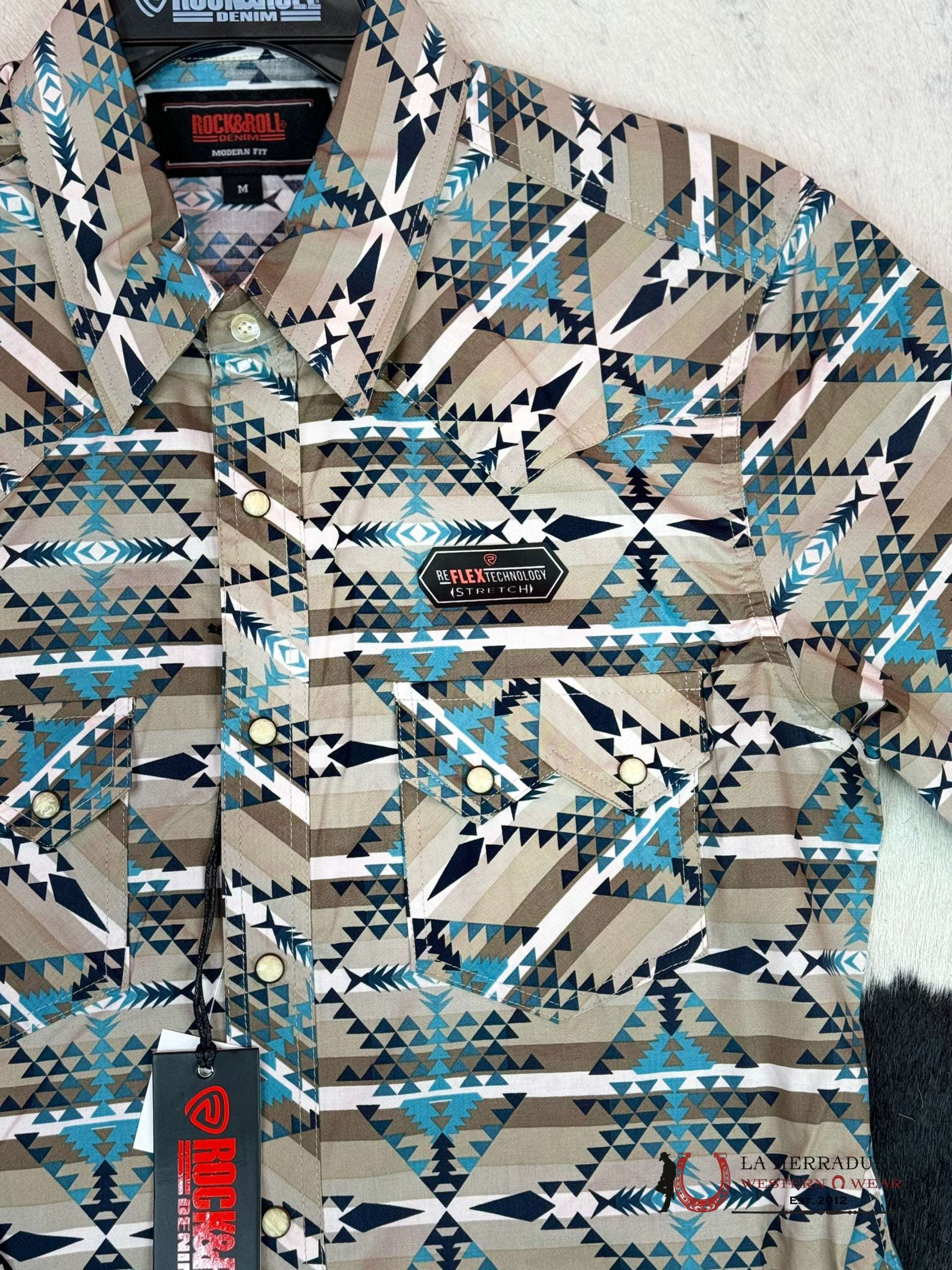 Rock&Roll Shirt Aztec Stripe Snap Ropa Hombres