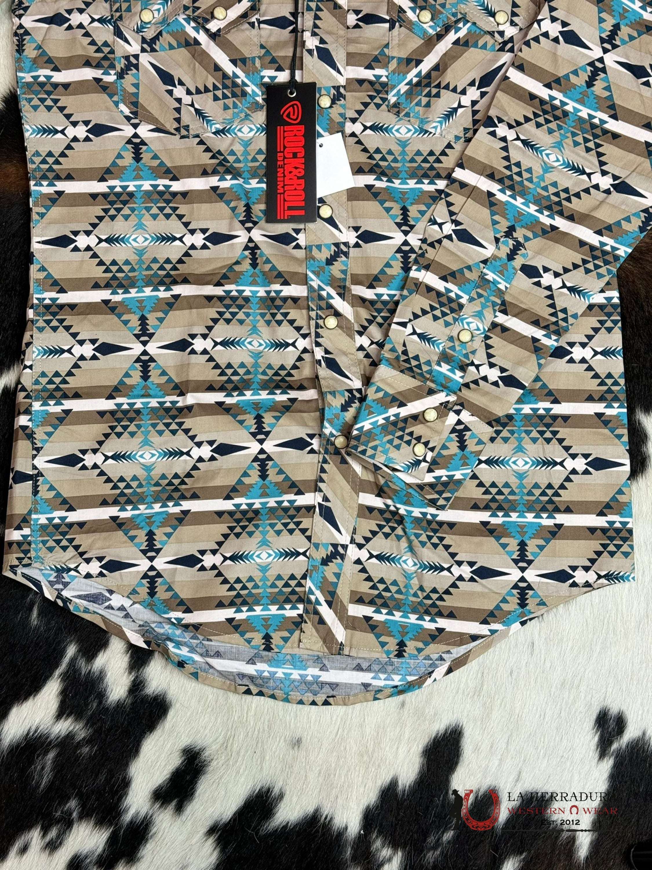 Rock&Roll Shirt Aztec Stripe Snap Ropa Hombres