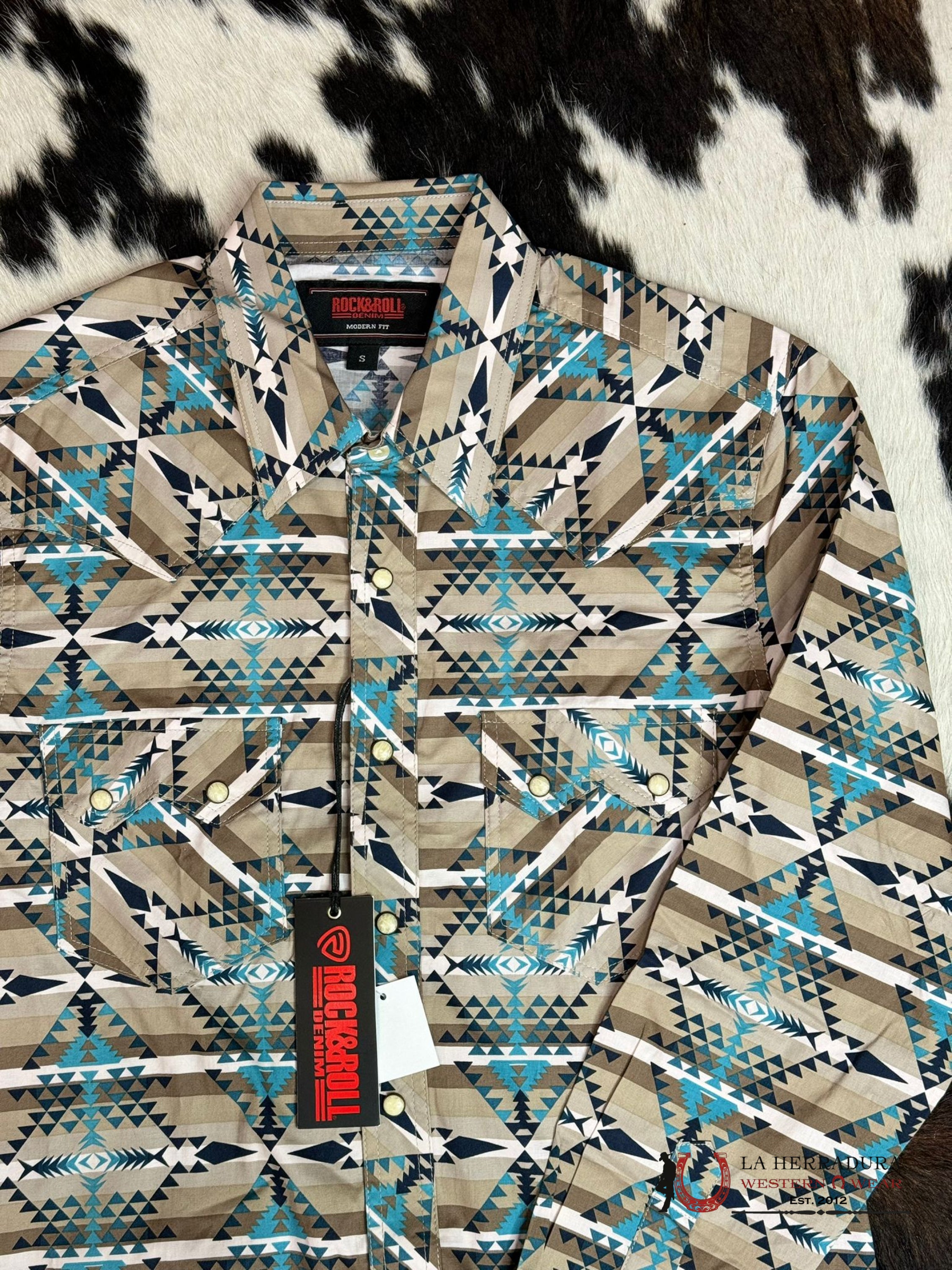 Rock&Roll Shirt Aztec Stripe Snap Ropa Hombres