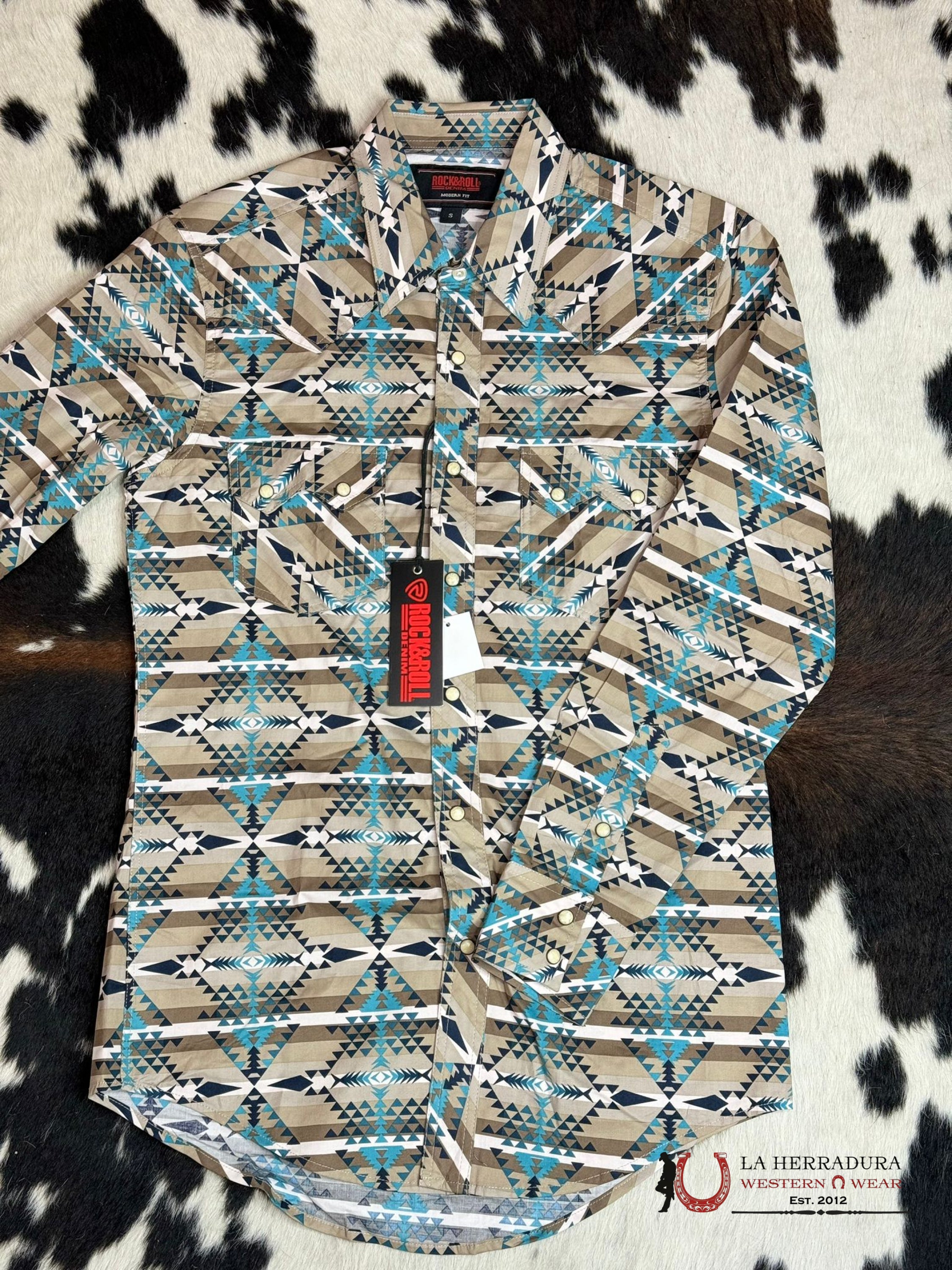 Rock&Roll Shirt Aztec Stripe Snap Ropa Hombres