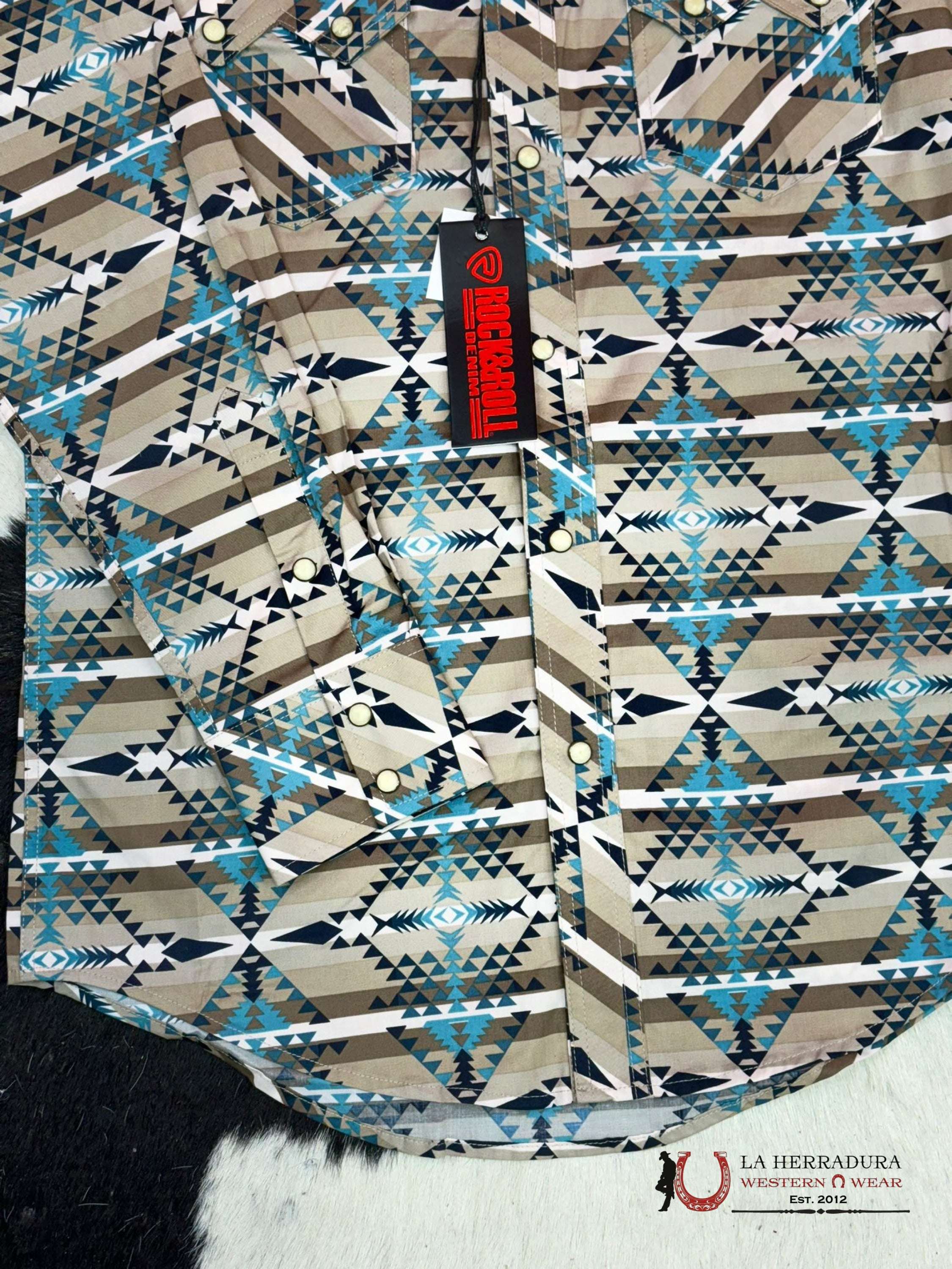 Rock&Roll Shirt Aztec Stripe Snap Ropa Hombres