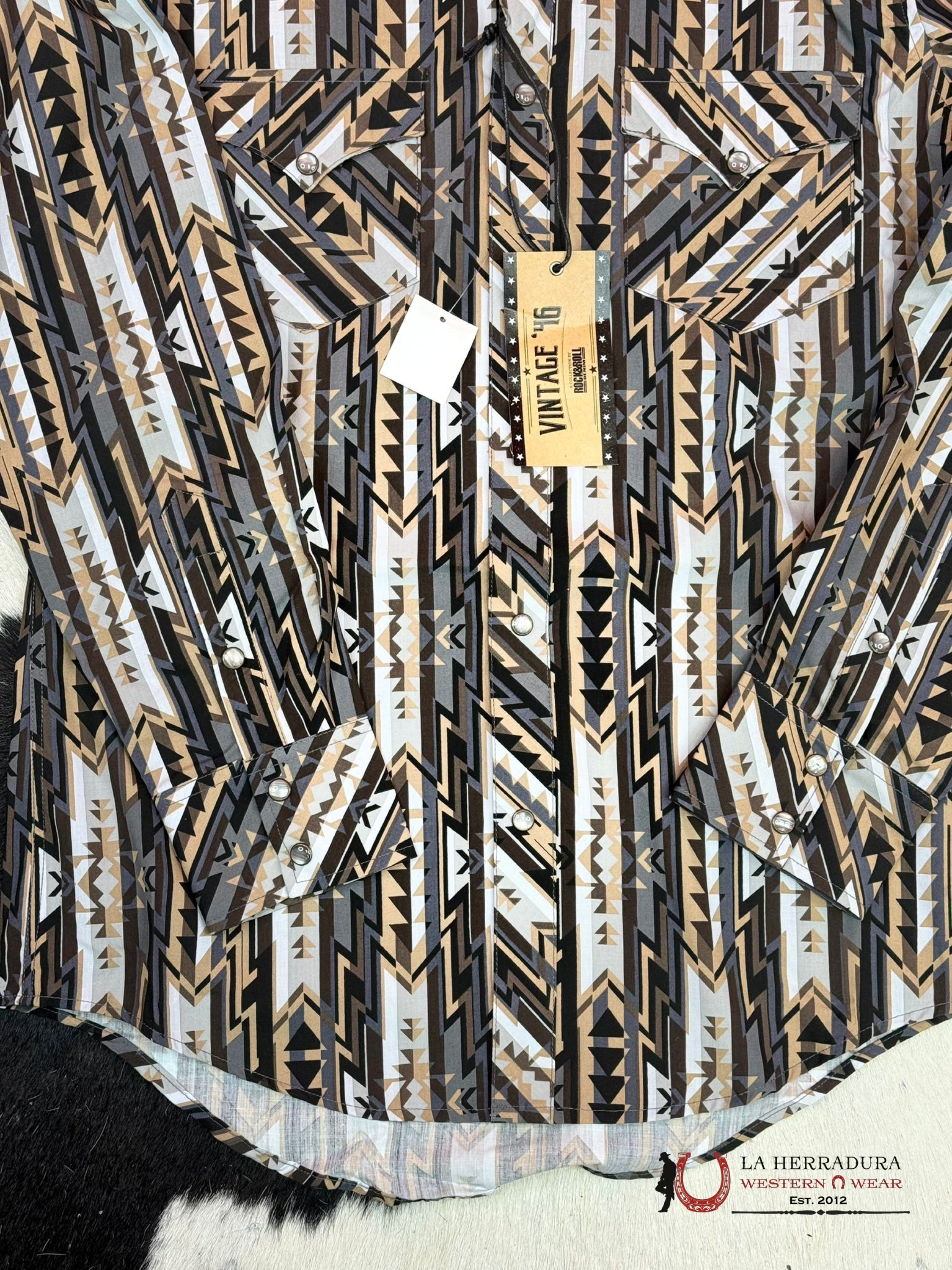 Rock&Roll Shirt Aztec Vintage Snap Ropa Hombres
