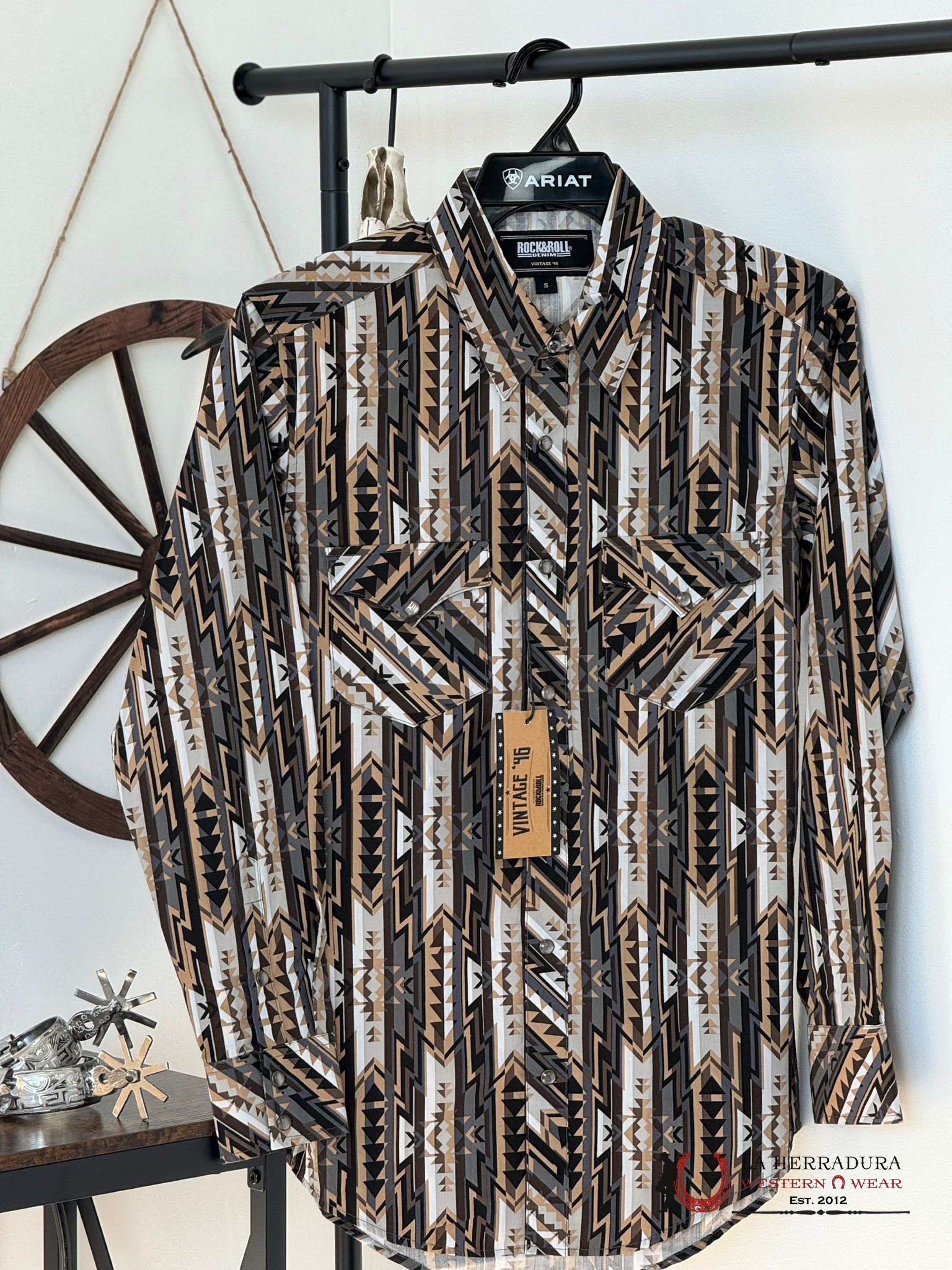 Rock&Roll Shirt Aztec Vintage Snap Ropa Hombres