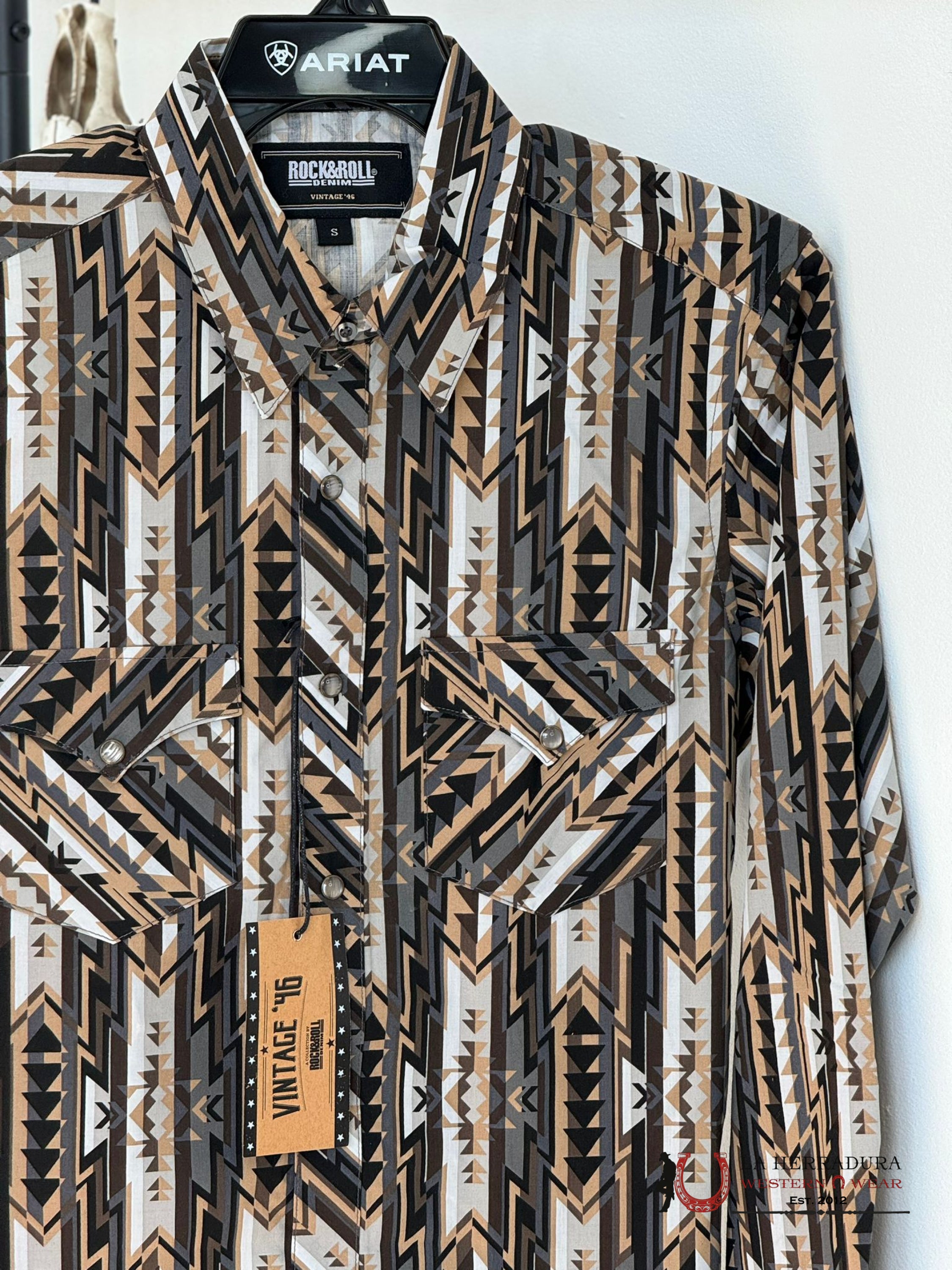 Rock&Roll Shirt Aztec Vintage Snap Ropa Hombres