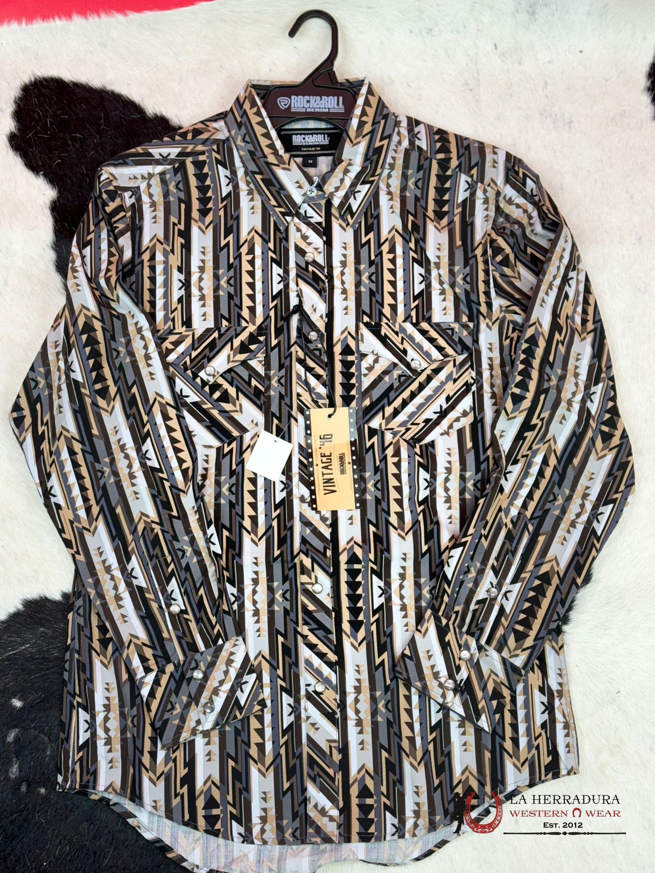 Rock&Roll Shirt Aztec Vintage Snap Ropa Hombres